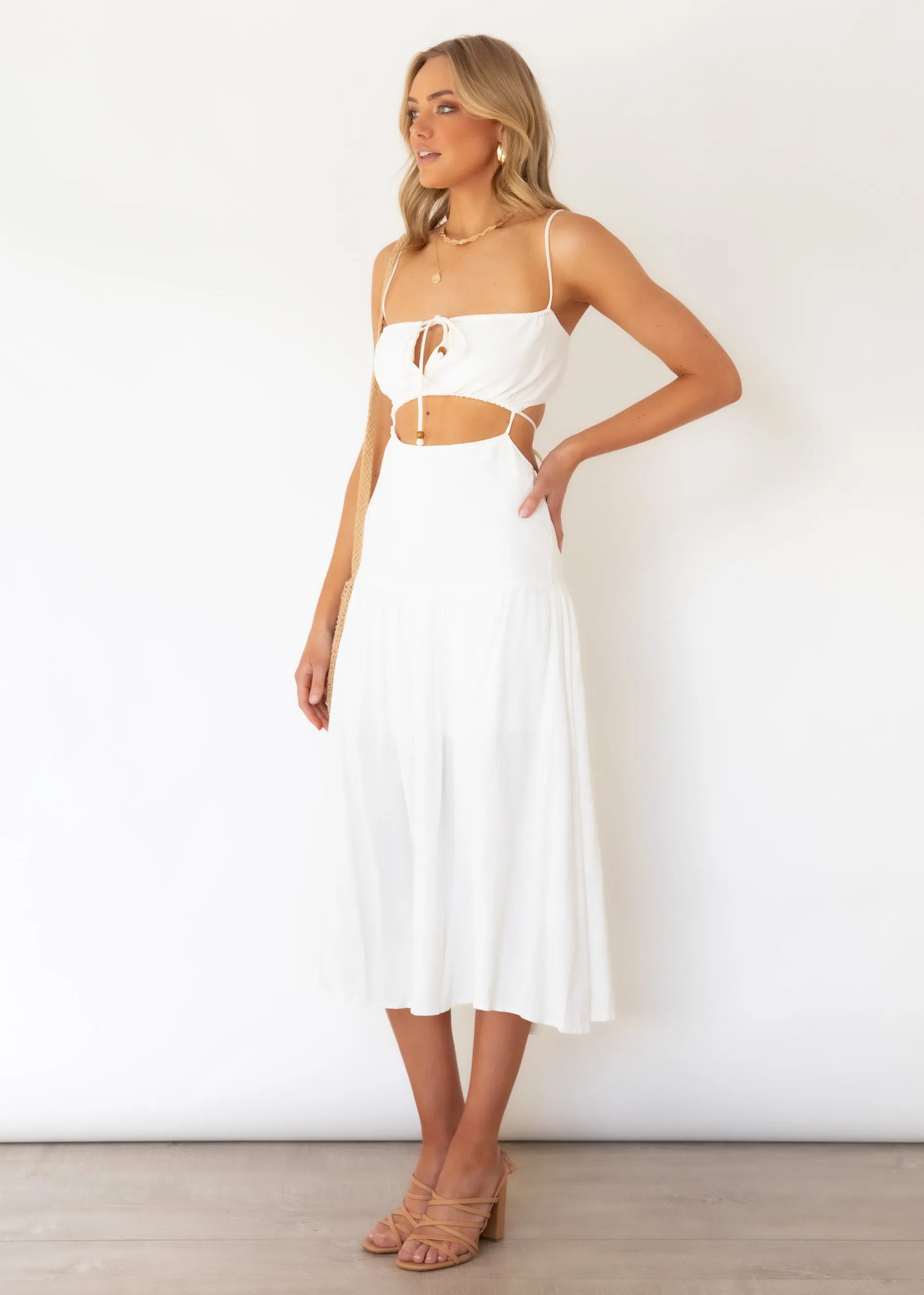 Nia Midi Dress - Off White sold by Gingham & Heels product image thumbnail 4