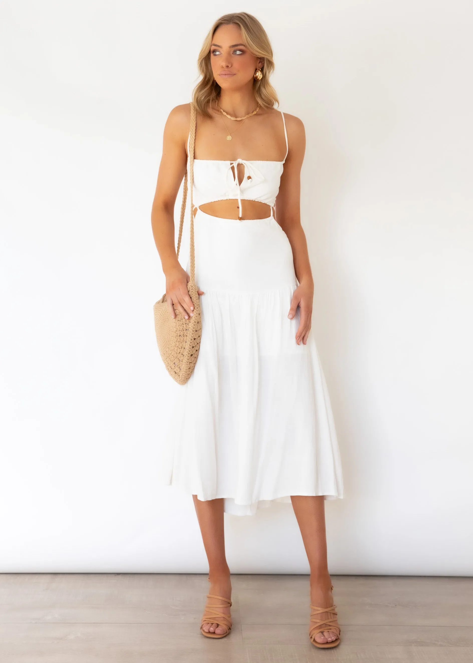 Nia Midi Dress - Off White sold by Gingham & Heels product image thumbnail 2