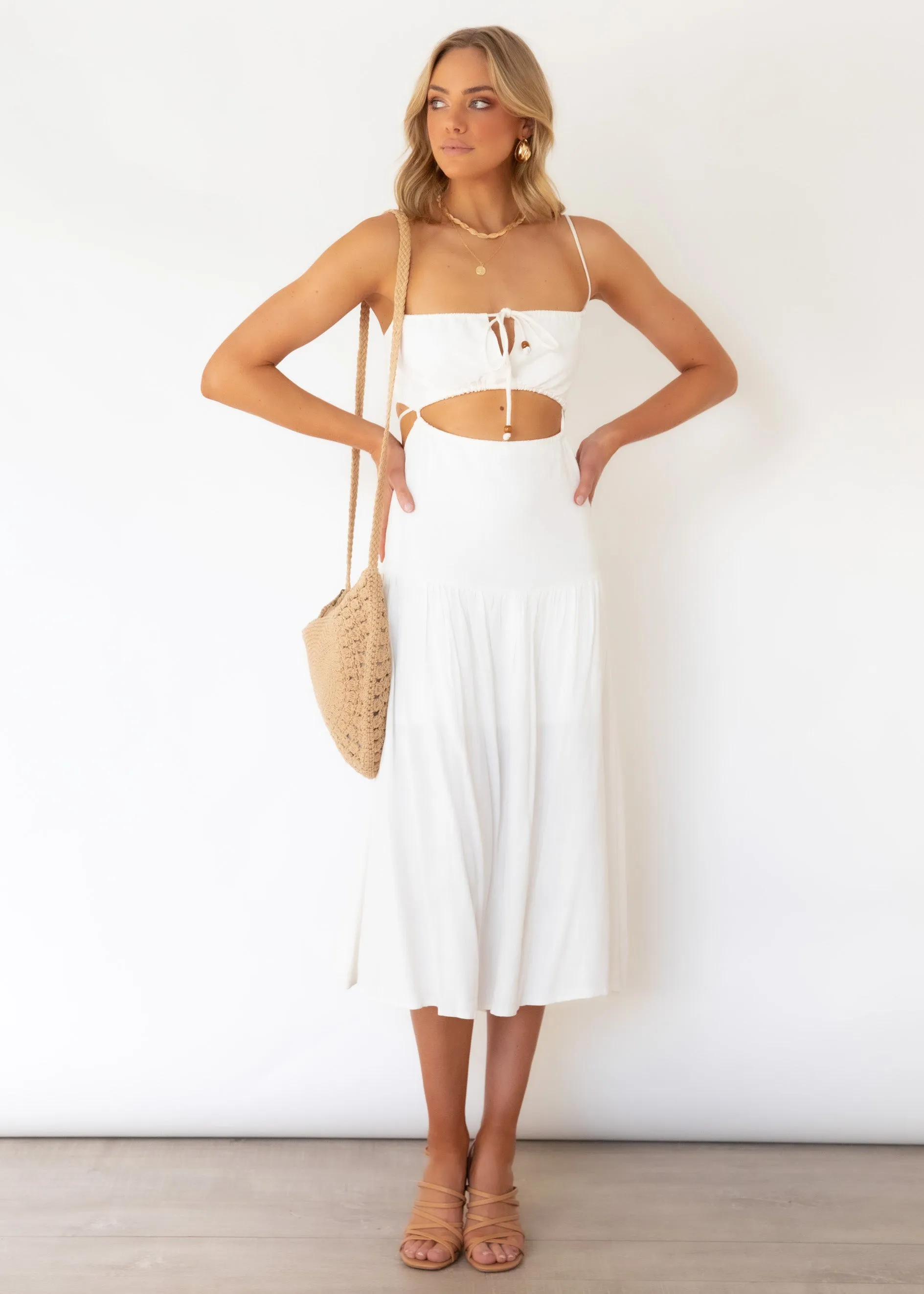 Nia Midi Dress - Off White sold by Gingham & Heels product image thumbnail 3