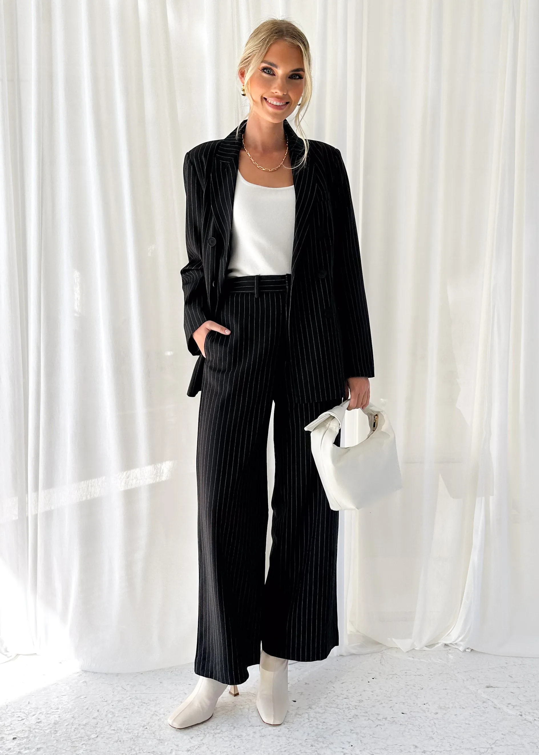 Corra Blazer - Black Pinstripe sold by Gingham & Heels product image thumbnail 4
