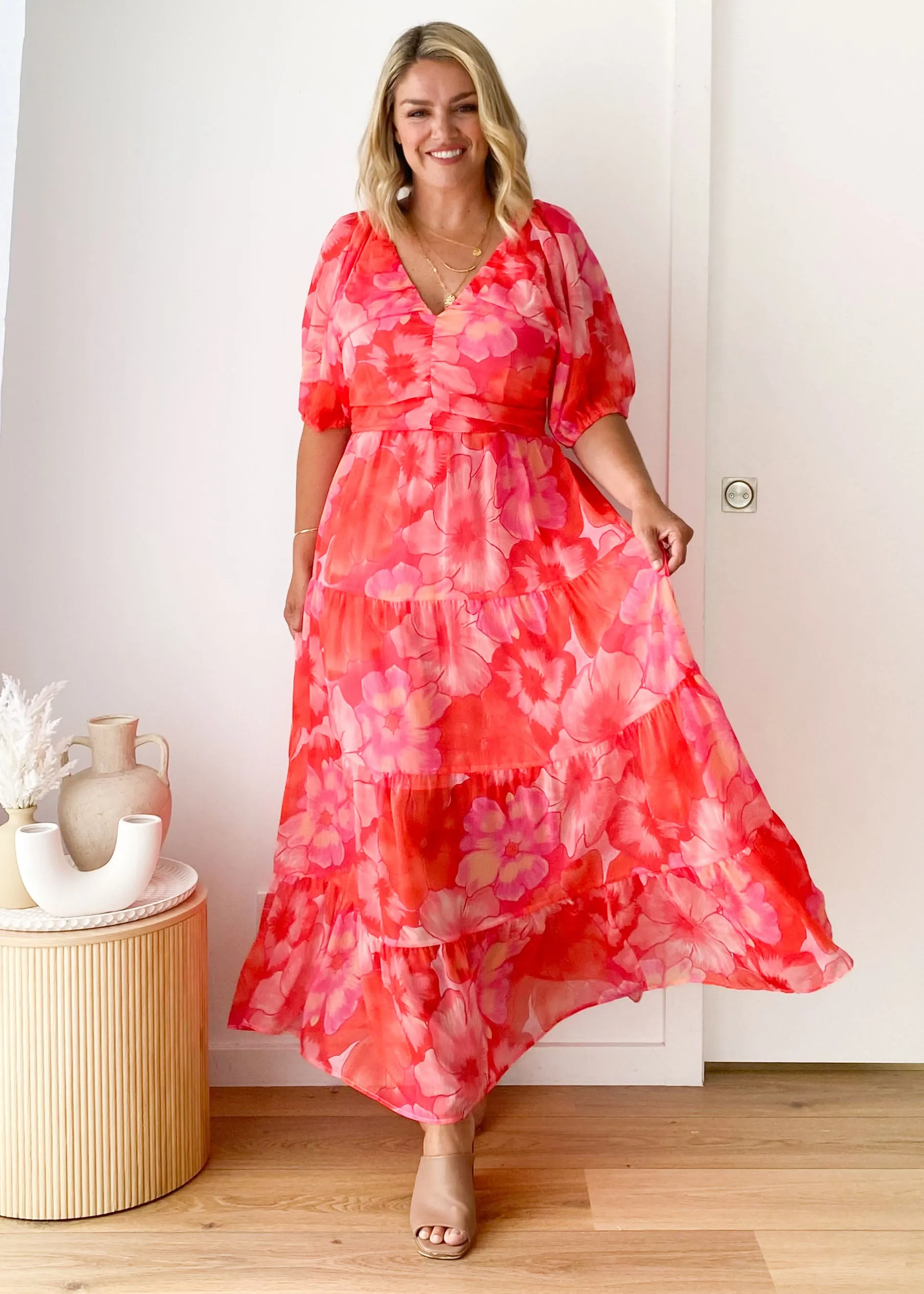 Amorette Maxi Dress - Floral Punch sold by Gingham & Heels product image thumbnail 4