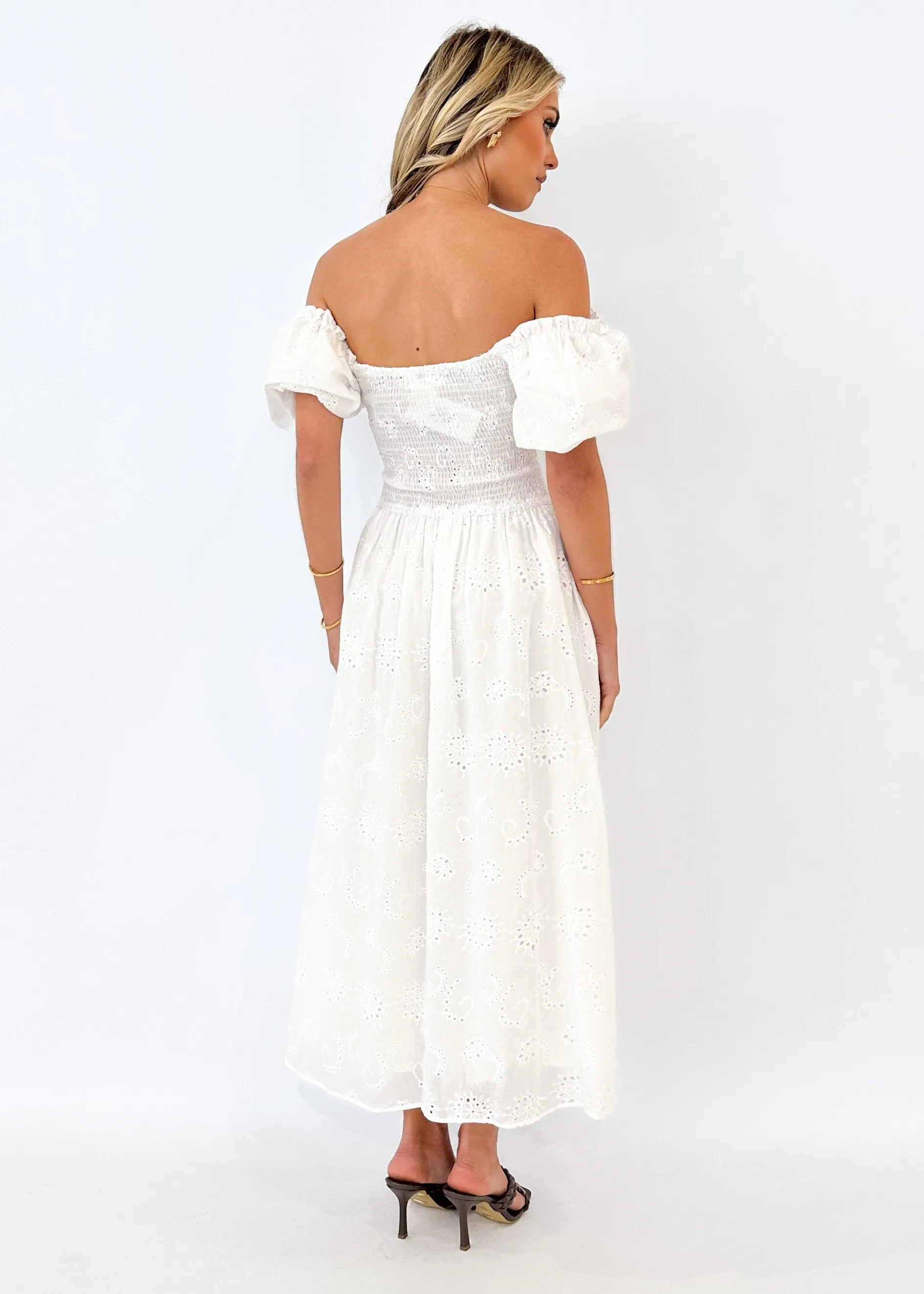 Davona Midi Dress - White Anglaise sold by Gingham & Heels product image thumbnail 5