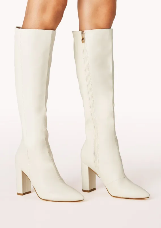 Gibson Knee High Boots - Bone sold by Gingham & Heels