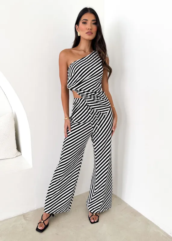 Heidi Pants - Black Stripe sold by Gingham & Heels