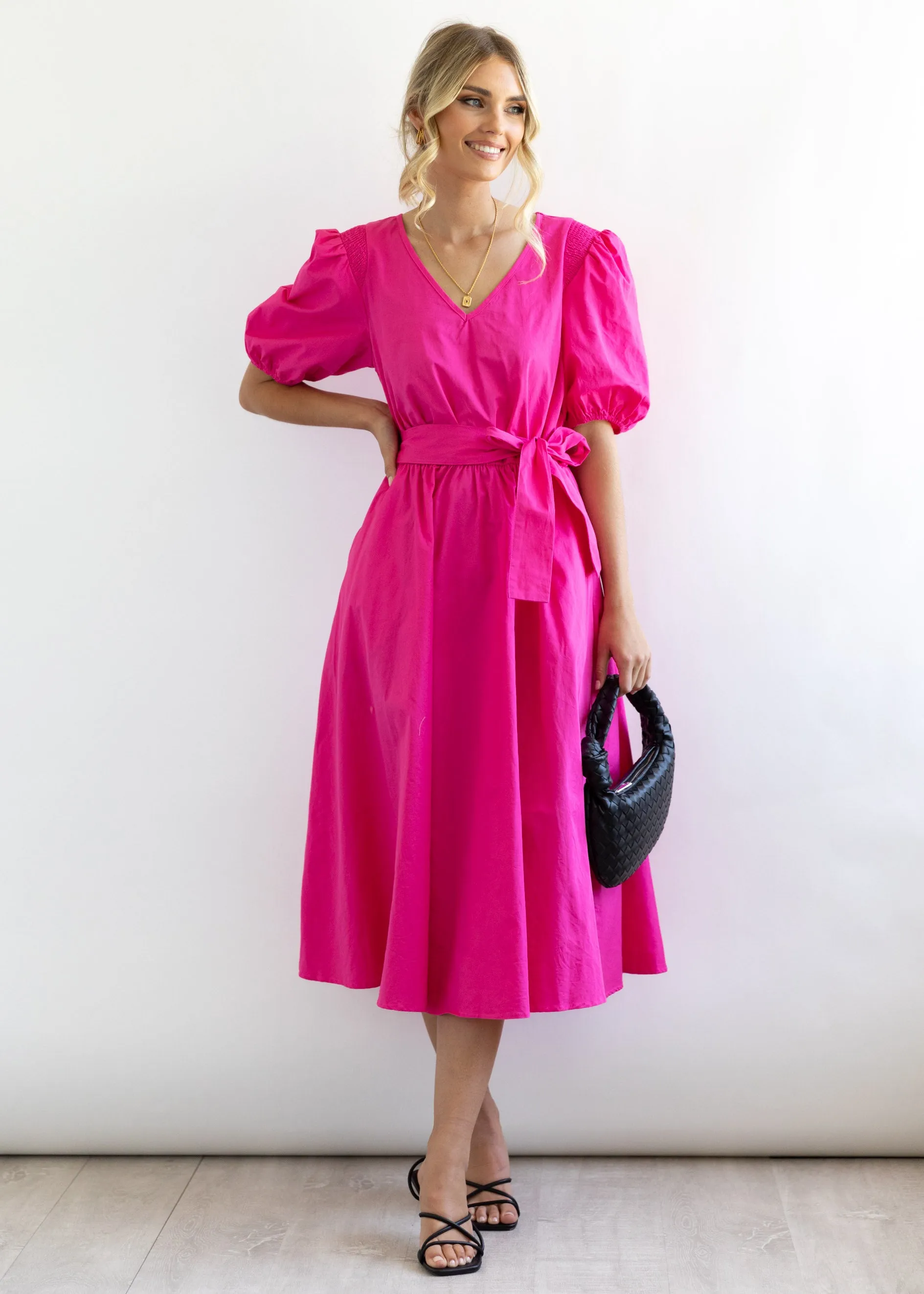 Annelise Midi Dress - Hot Pink sold by Gingham & Heels product image thumbnail 5