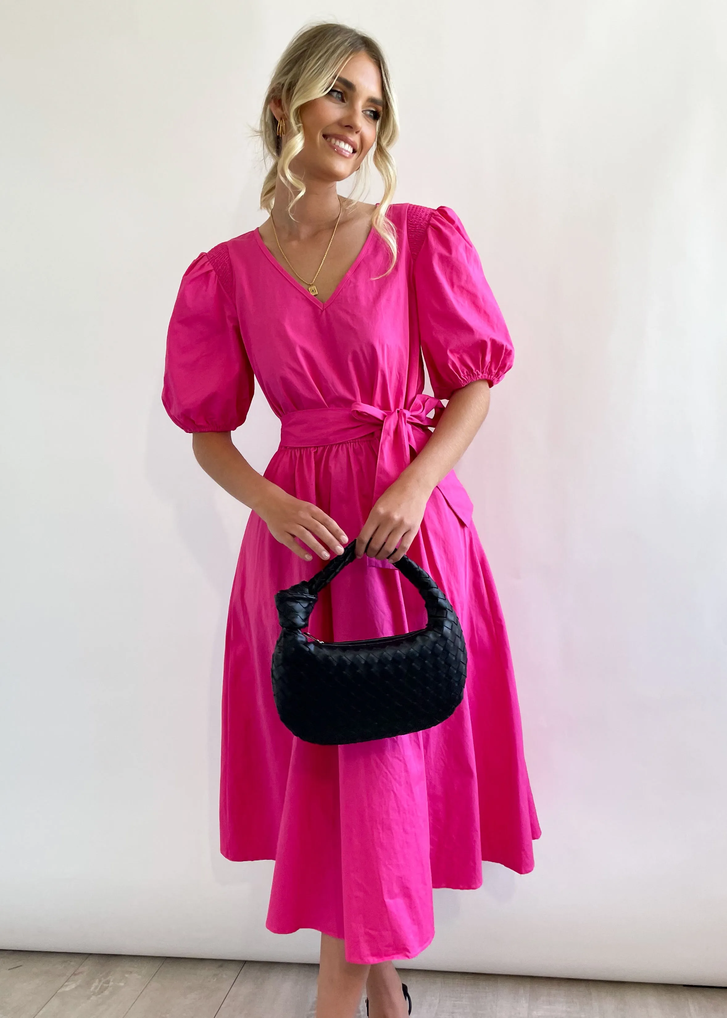 Annelise Midi Dress - Hot Pink sold by Gingham & Heels product image thumbnail 2