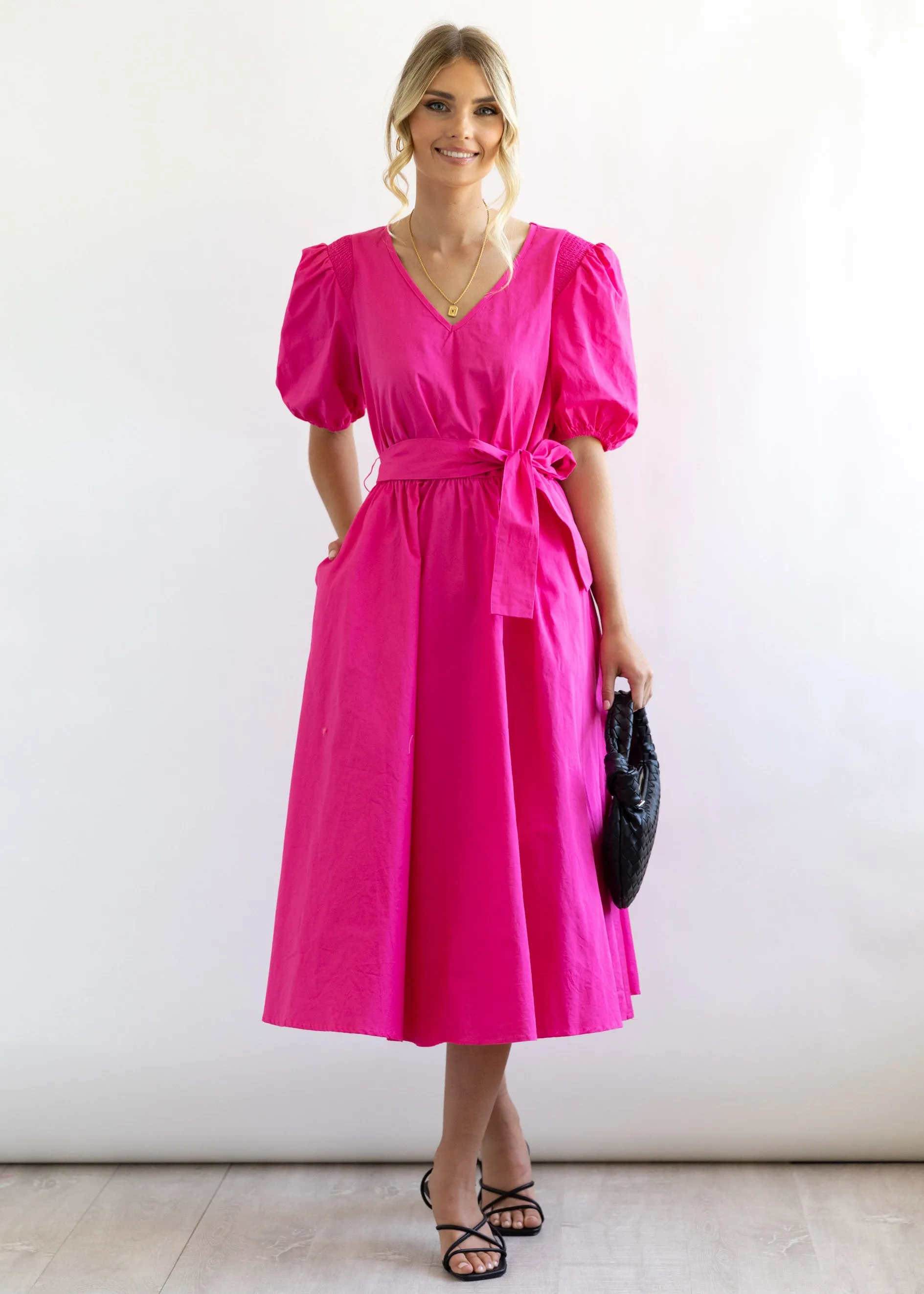 Annelise Midi Dress - Hot Pink sold by Gingham & Heels product image thumbnail 4