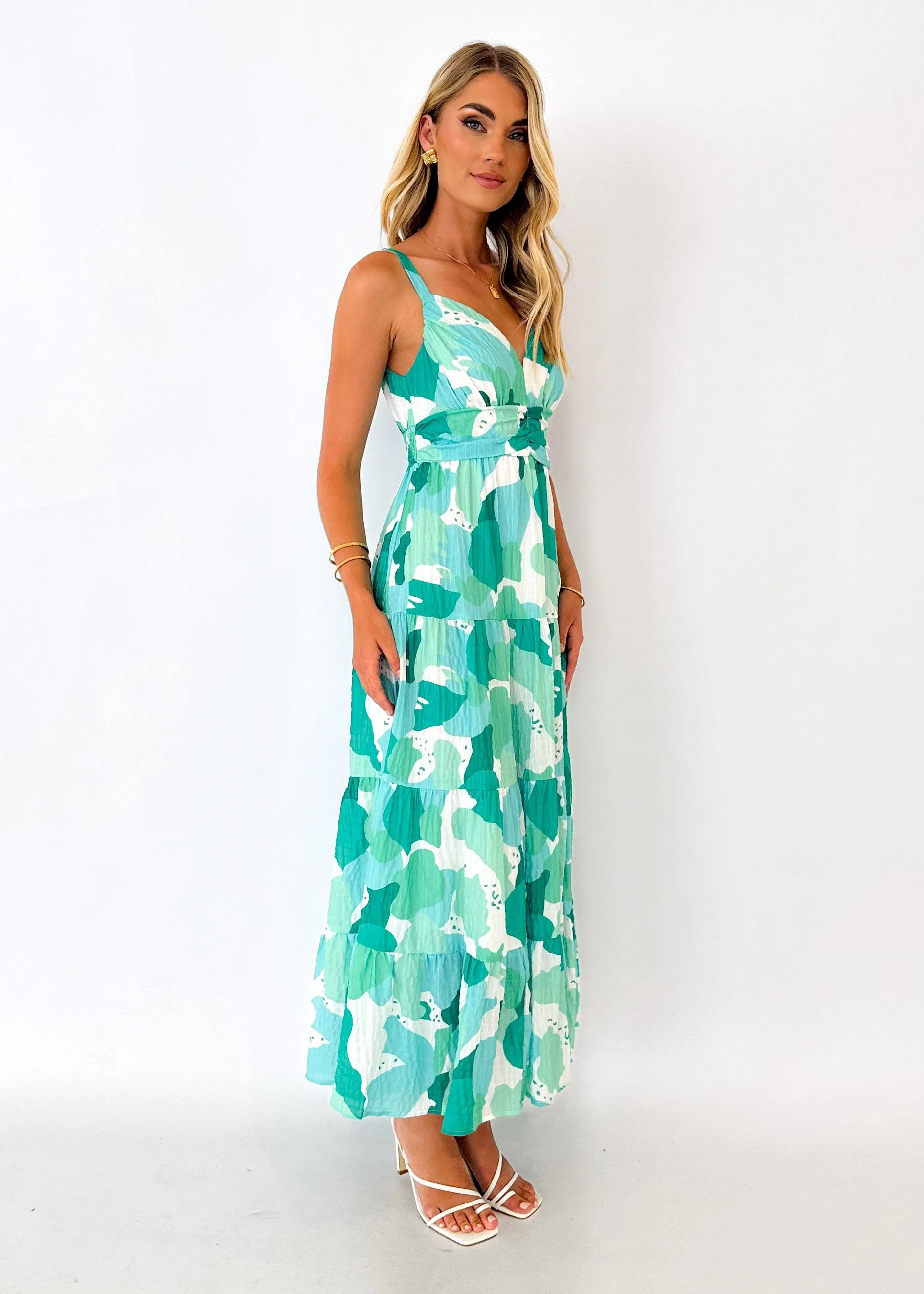 Hillso Maxi Dress - Green Floral sold by Gingham & Heels product image thumbnail 4