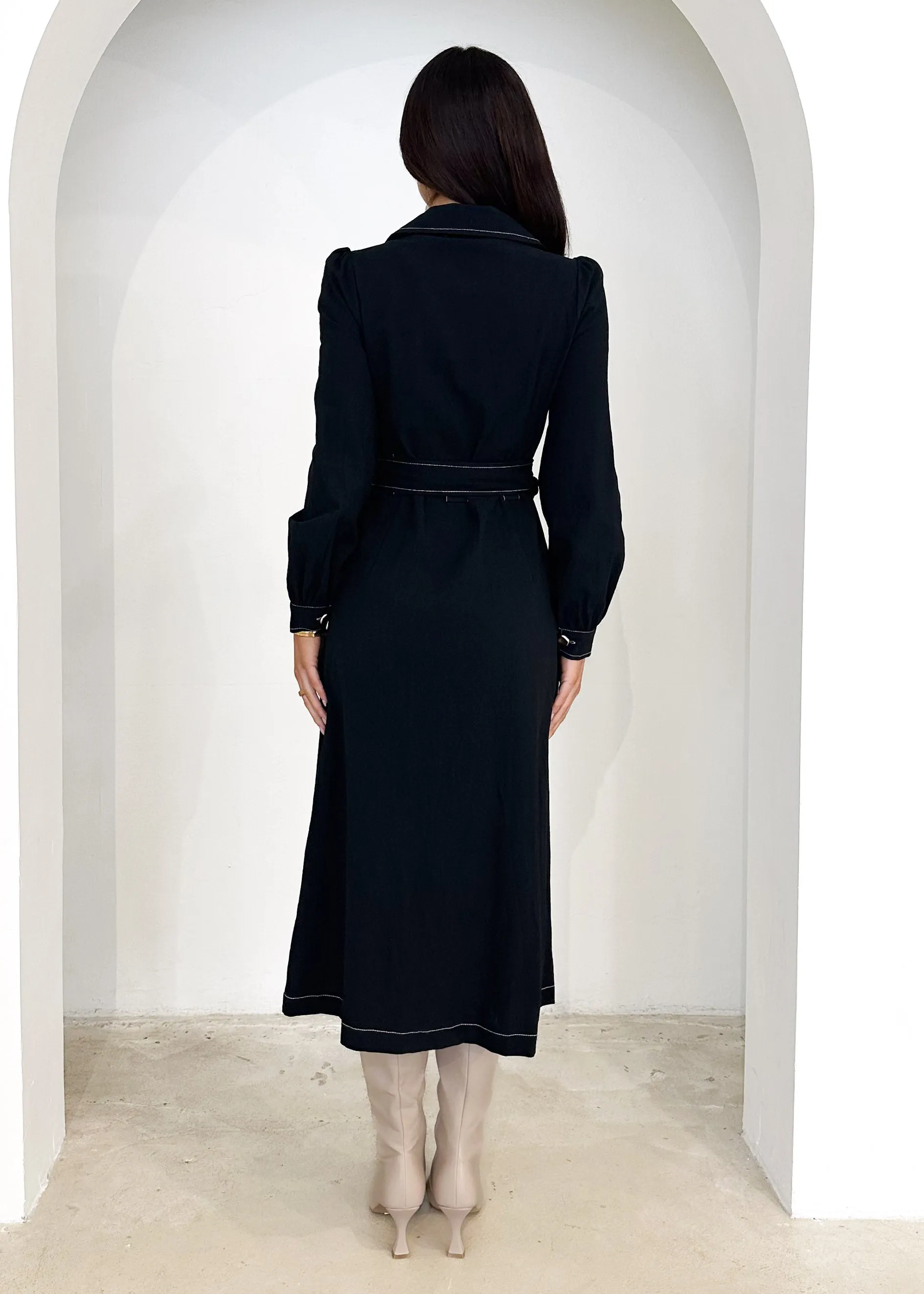 Leila Midi Dress - Black sold by Gingham & Heels product image thumbnail 5