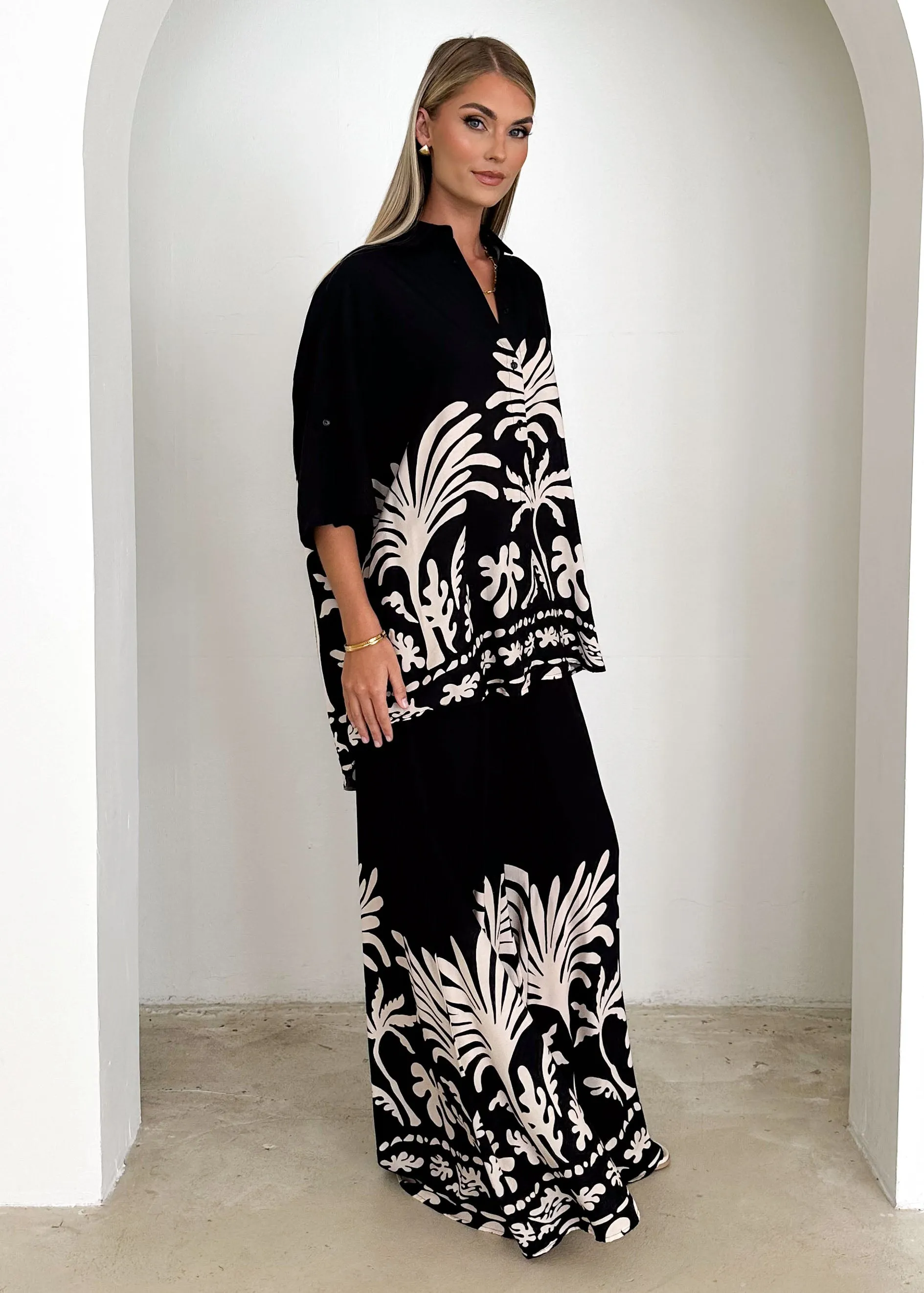 Rae Pants - Noir Palm sold by Gingham & Heels product image thumbnail 4