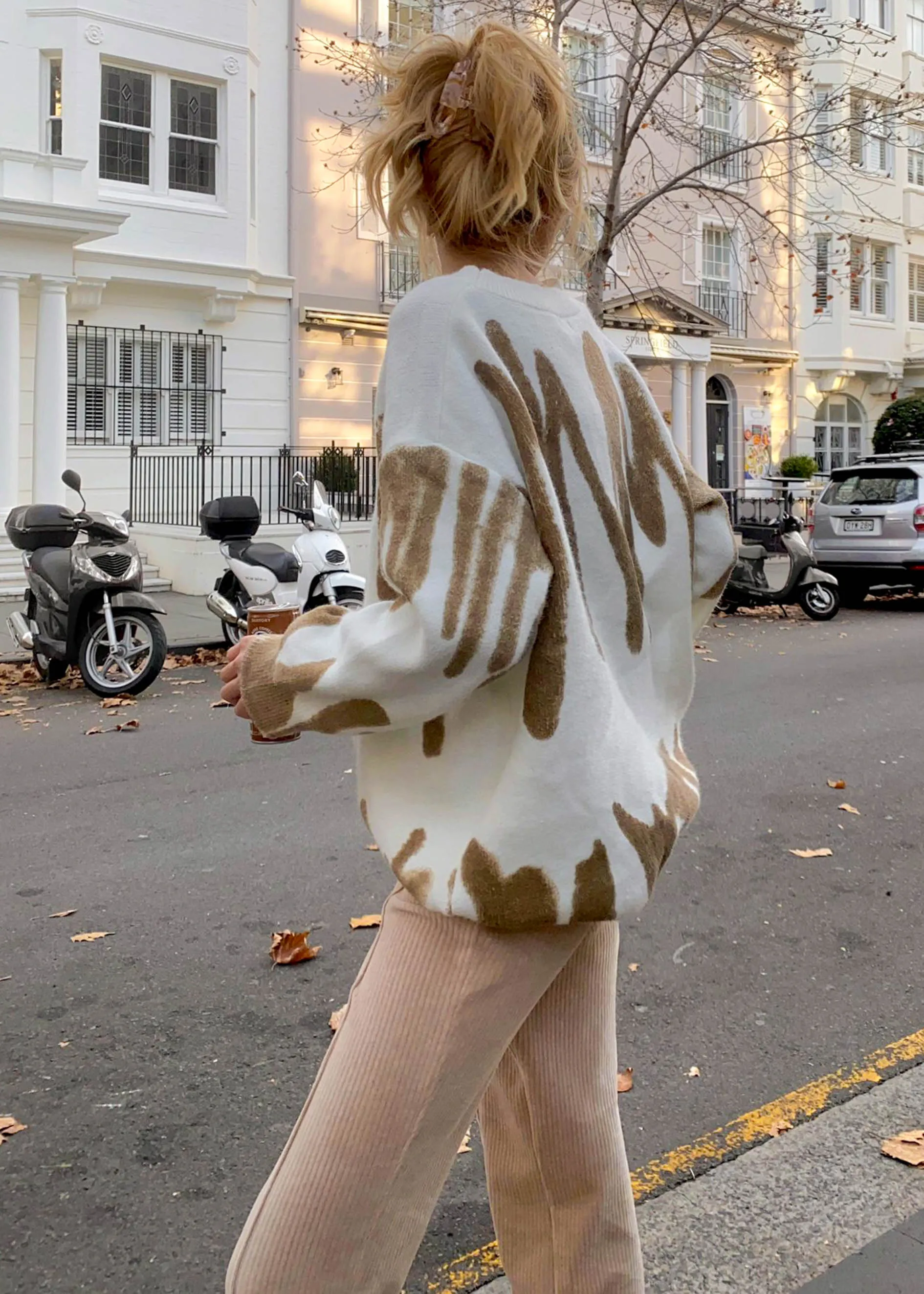 Chasing Stars Sweater - Coffee Stripe sold by Gingham & Heels product image thumbnail 2