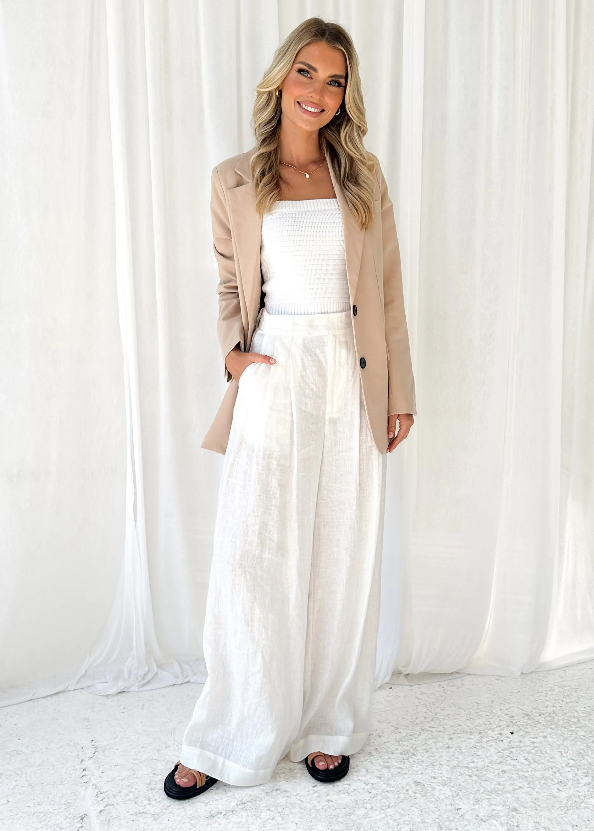 Chanah Blazer - Beige sold by Gingham & Heels product image thumbnail 3