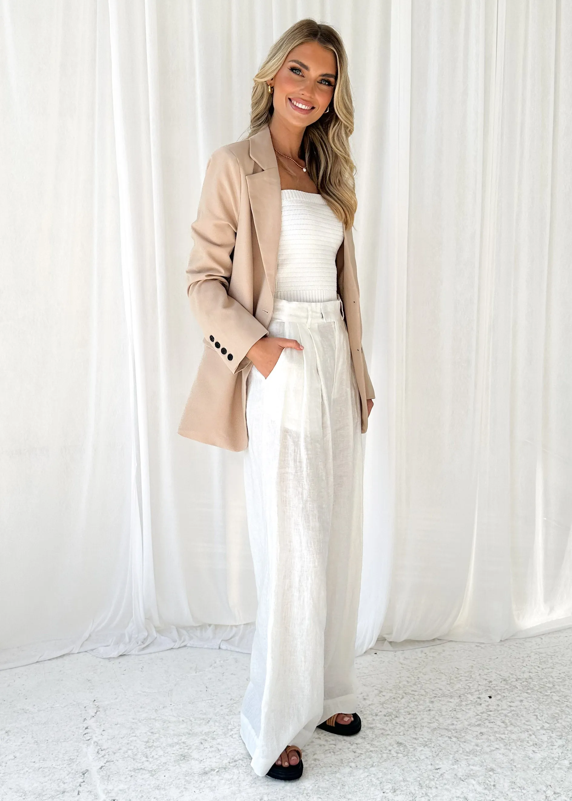 Chanah Blazer - Beige sold by Gingham & Heels product image thumbnail 4