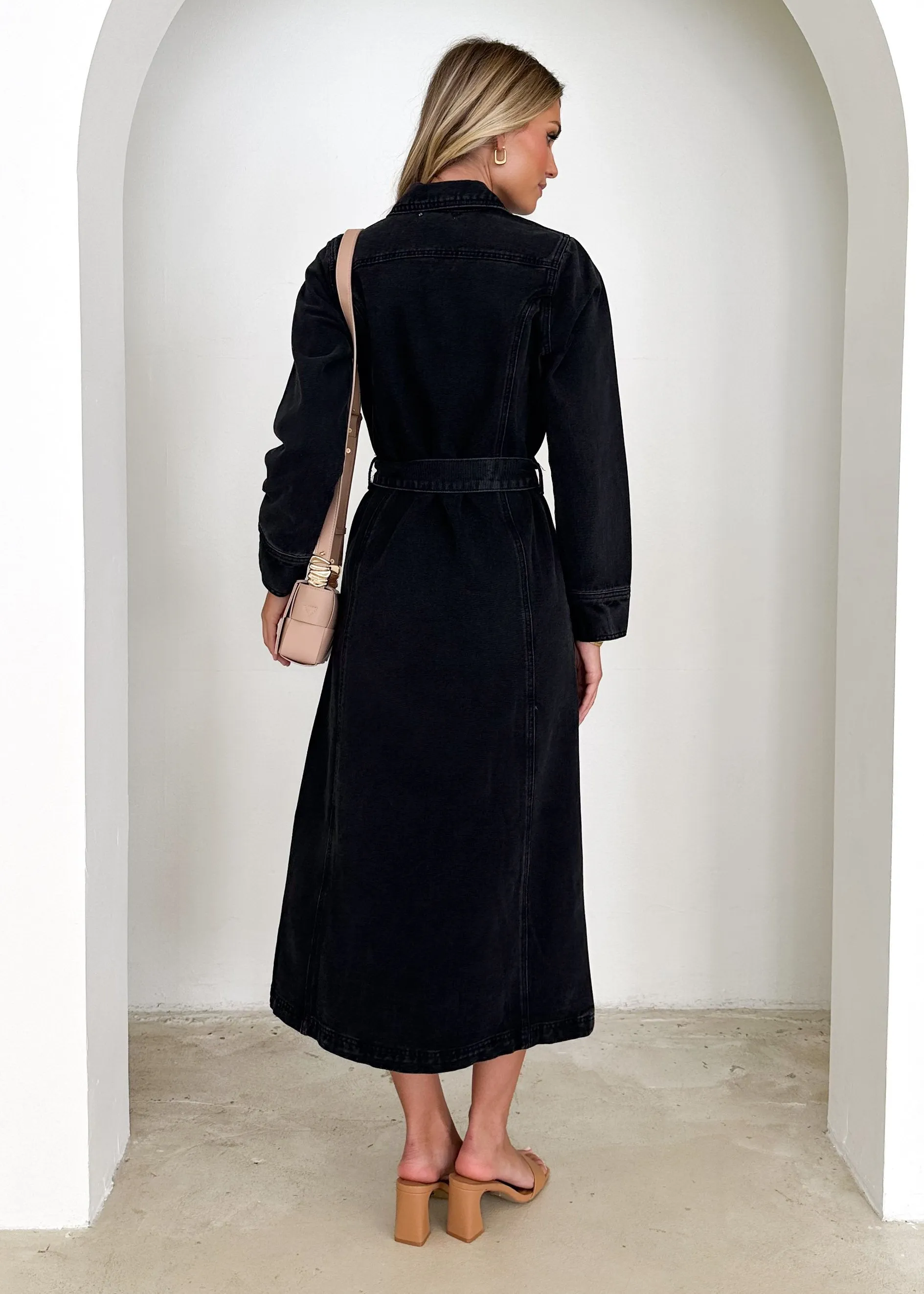 Aimee Denim Maxi Dress - Black sold by Gingham & Heels product image thumbnail 5