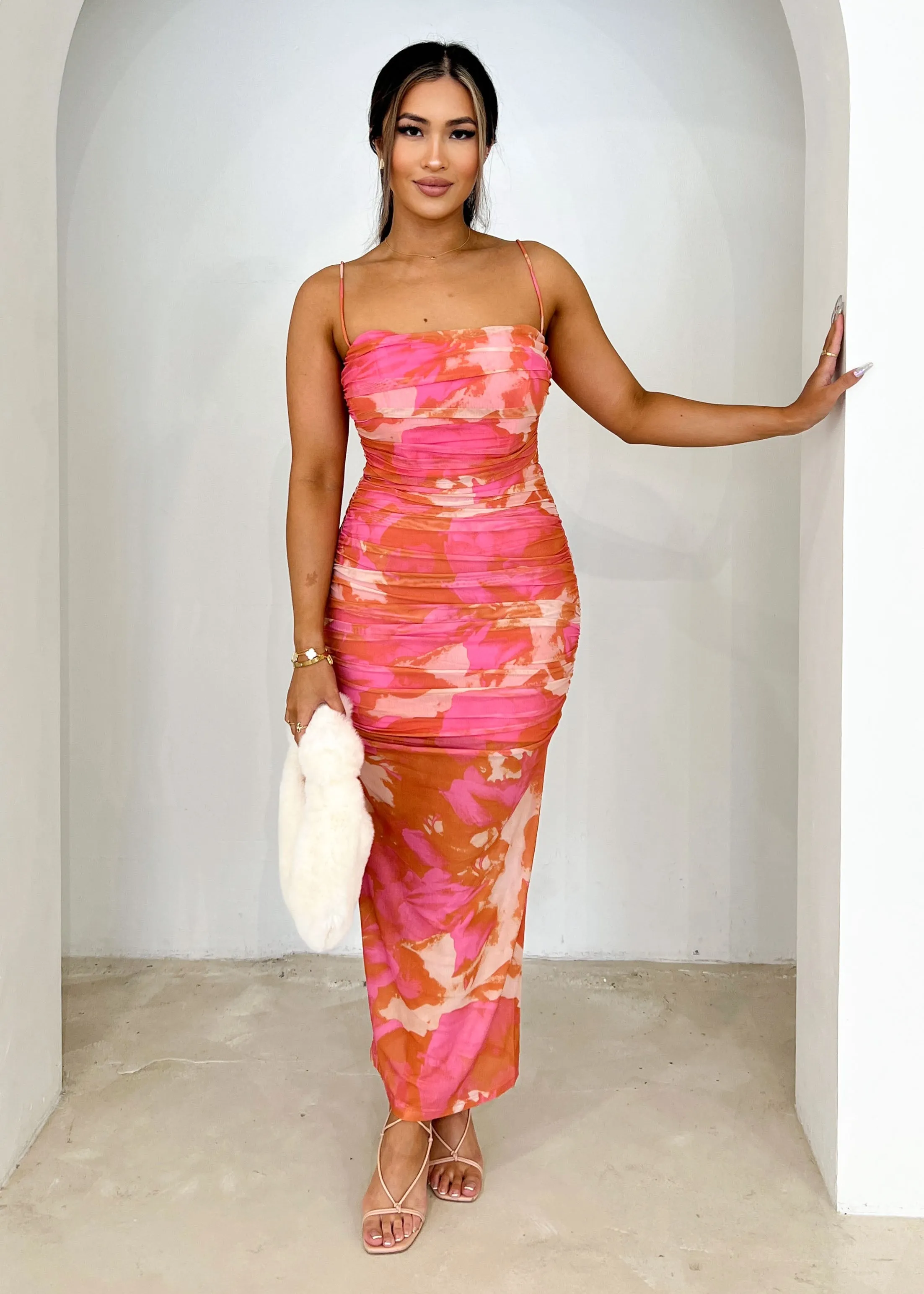 Lynna Midi Dress - Pink Splash sold by Gingham & Heels product image thumbnail 2