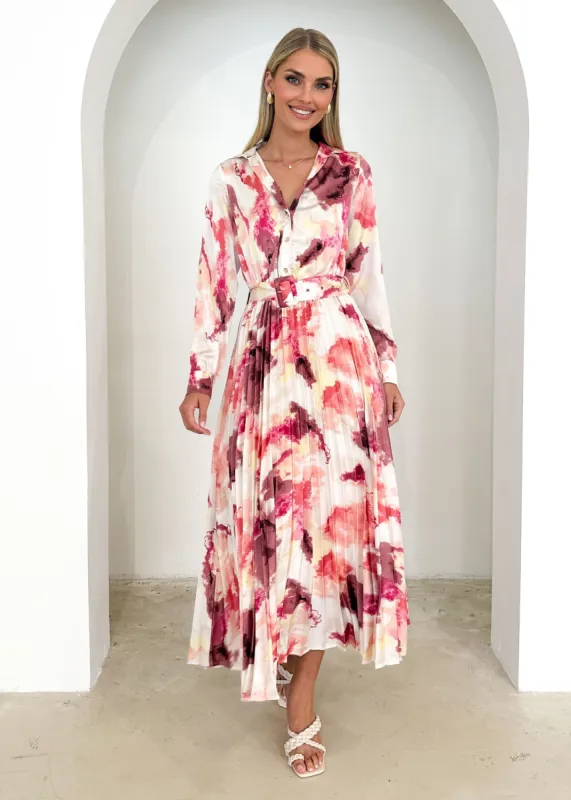 Cardra Midi Dress - Pink Splash sold by Gingham & Heels