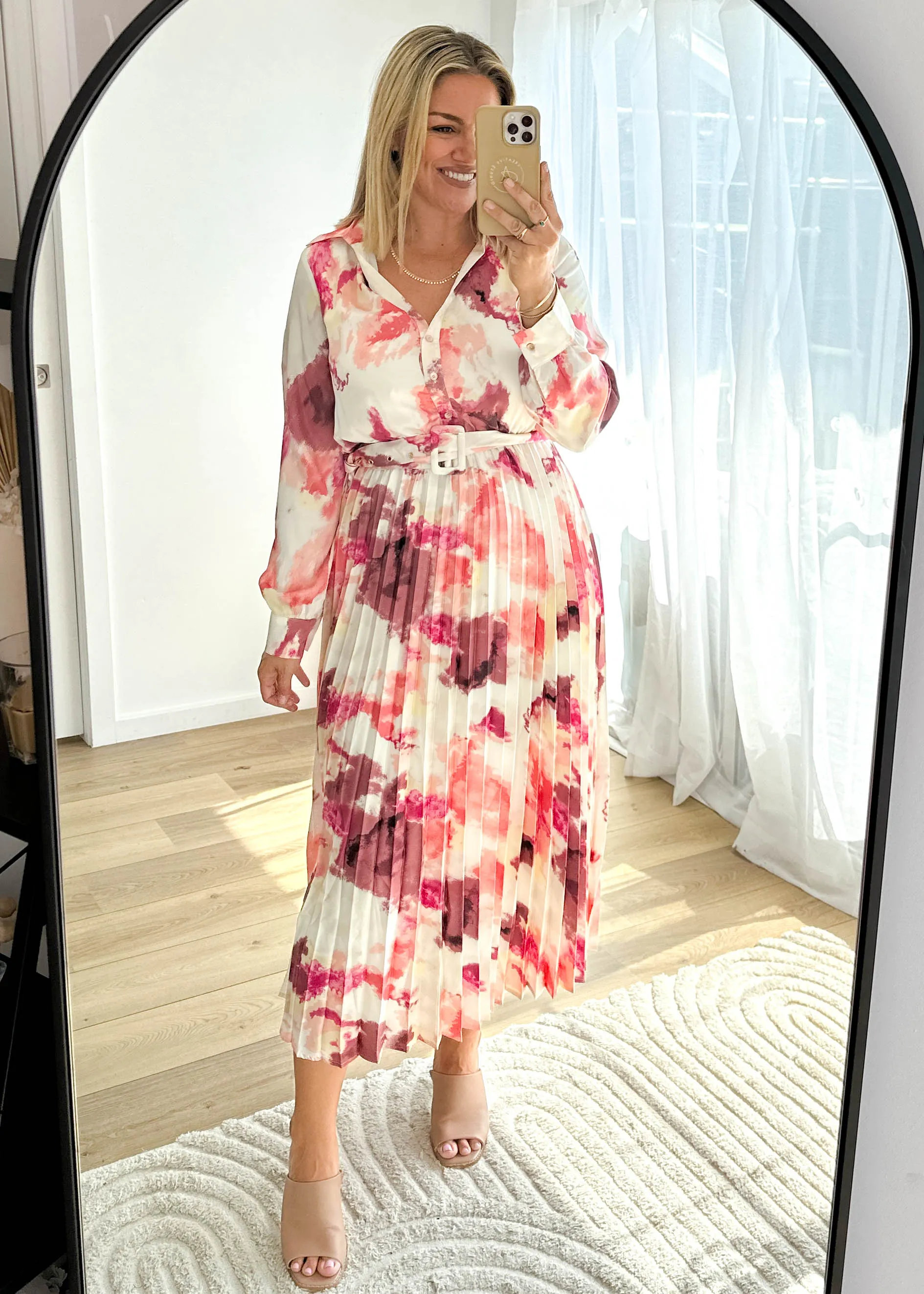 Cardra Midi Dress - Pink Splash sold by Gingham & Heels product image thumbnail 2