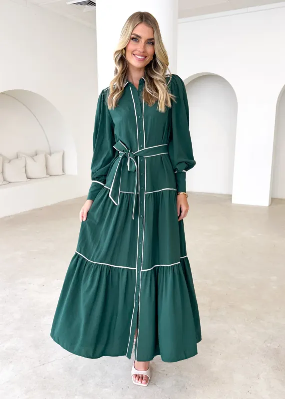 Kairal Maxi Dress - Emerald sold by Gingham & Heels