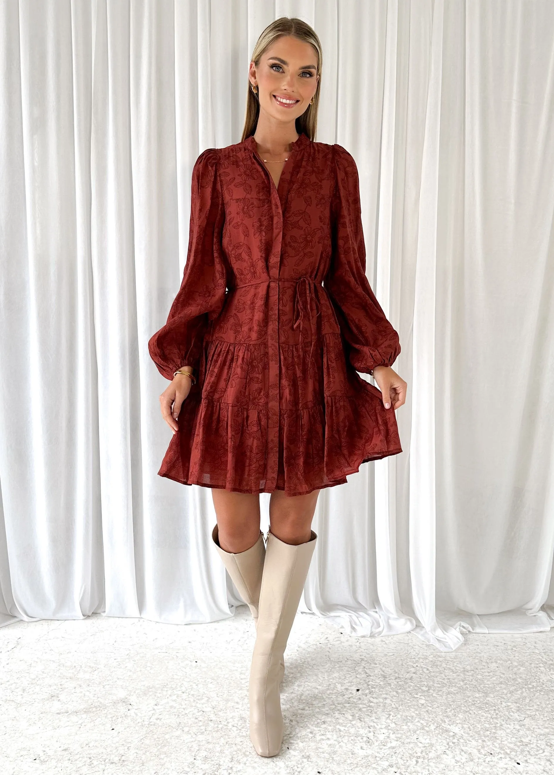 Lizrtae Dress - Burgundy sold by Gingham & Heels product image thumbnail 4