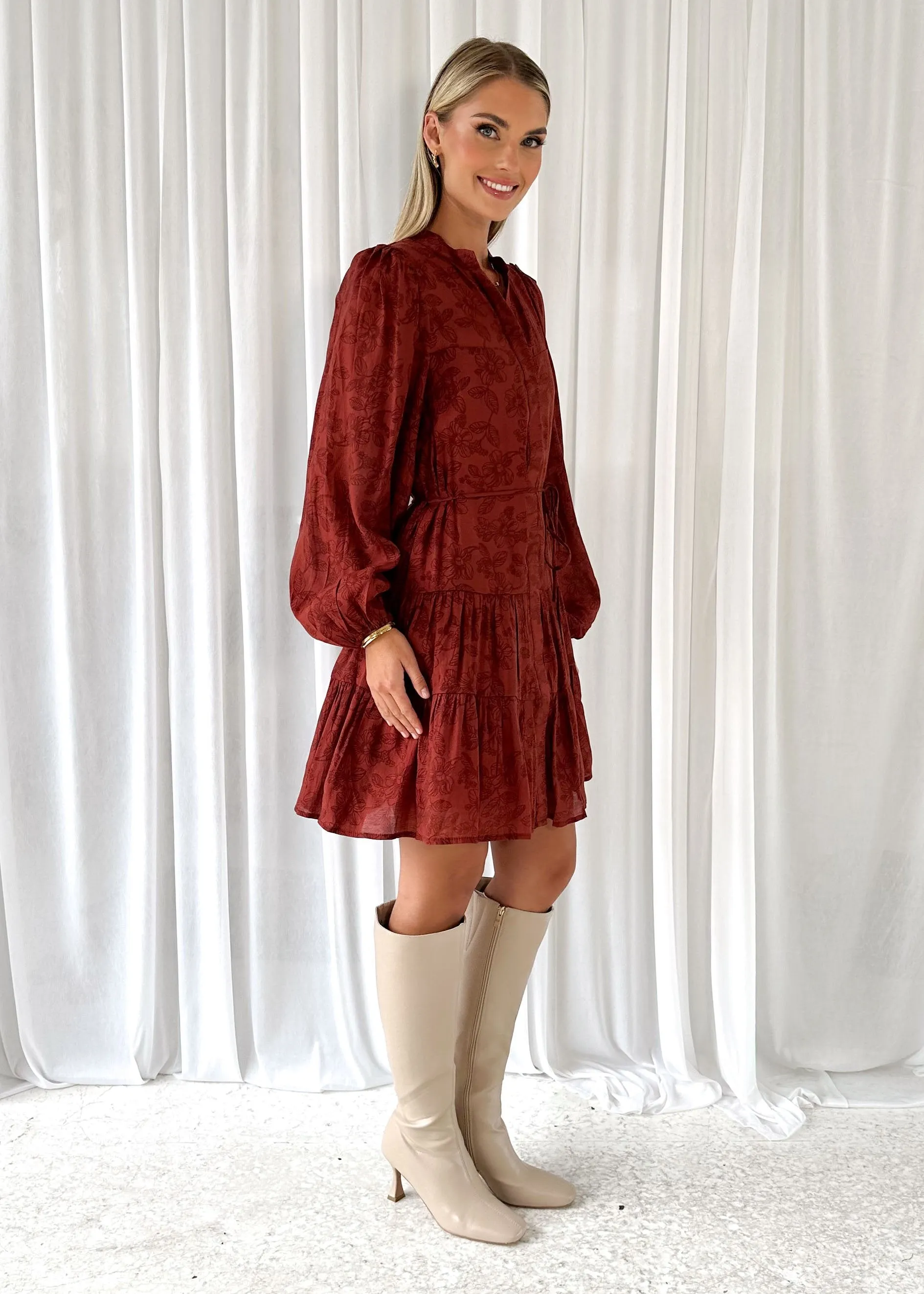 Lizrtae Dress - Burgundy sold by Gingham & Heels product image thumbnail 5