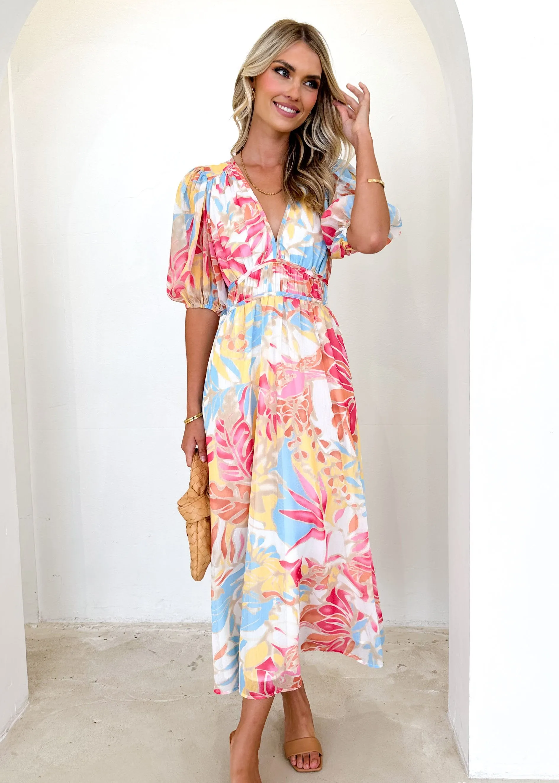 Zanette Midi Dress - Seaside Palm sold by Gingham & Heels product image thumbnail 3