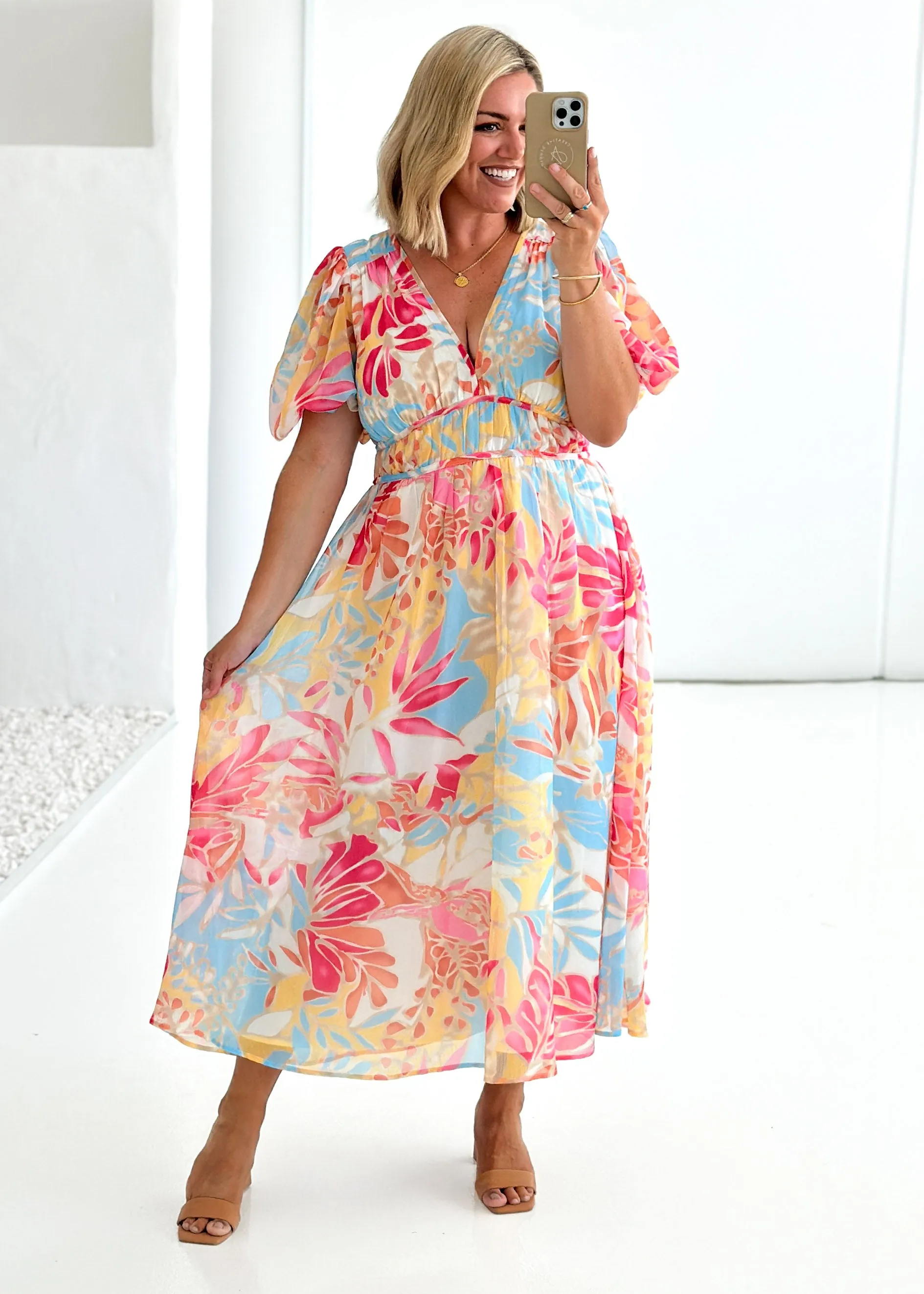 Zanette Midi Dress - Seaside Palm sold by Gingham & Heels product image thumbnail 2