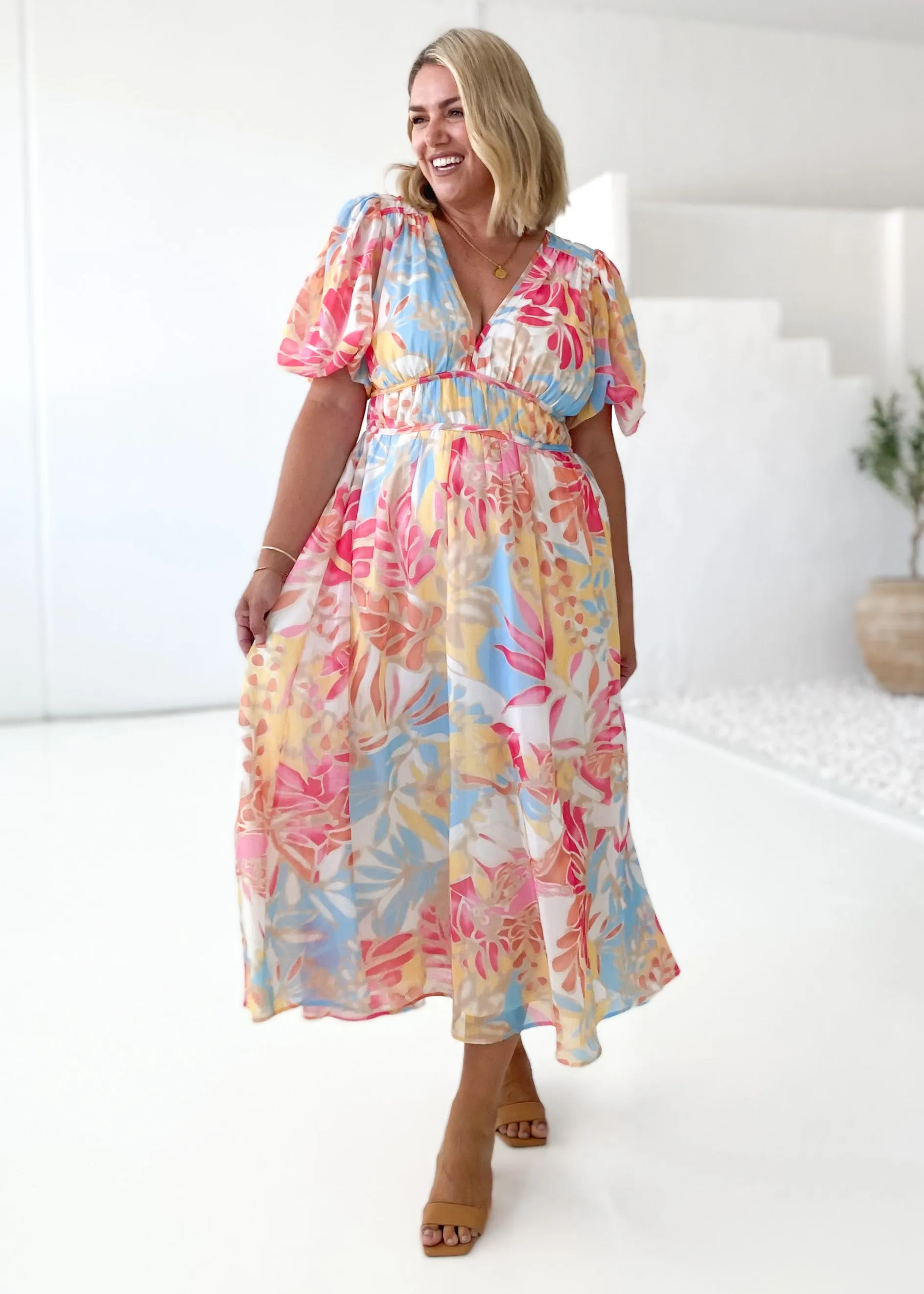 Zanette Midi Dress - Seaside Palm sold by Gingham & Heels product image thumbnail 4