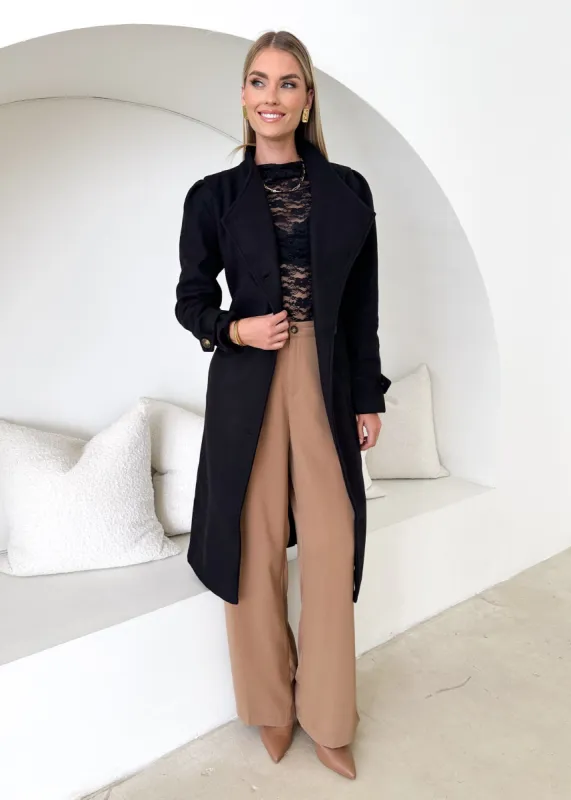 Tetrall Coat - Black sold by Gingham & Heels