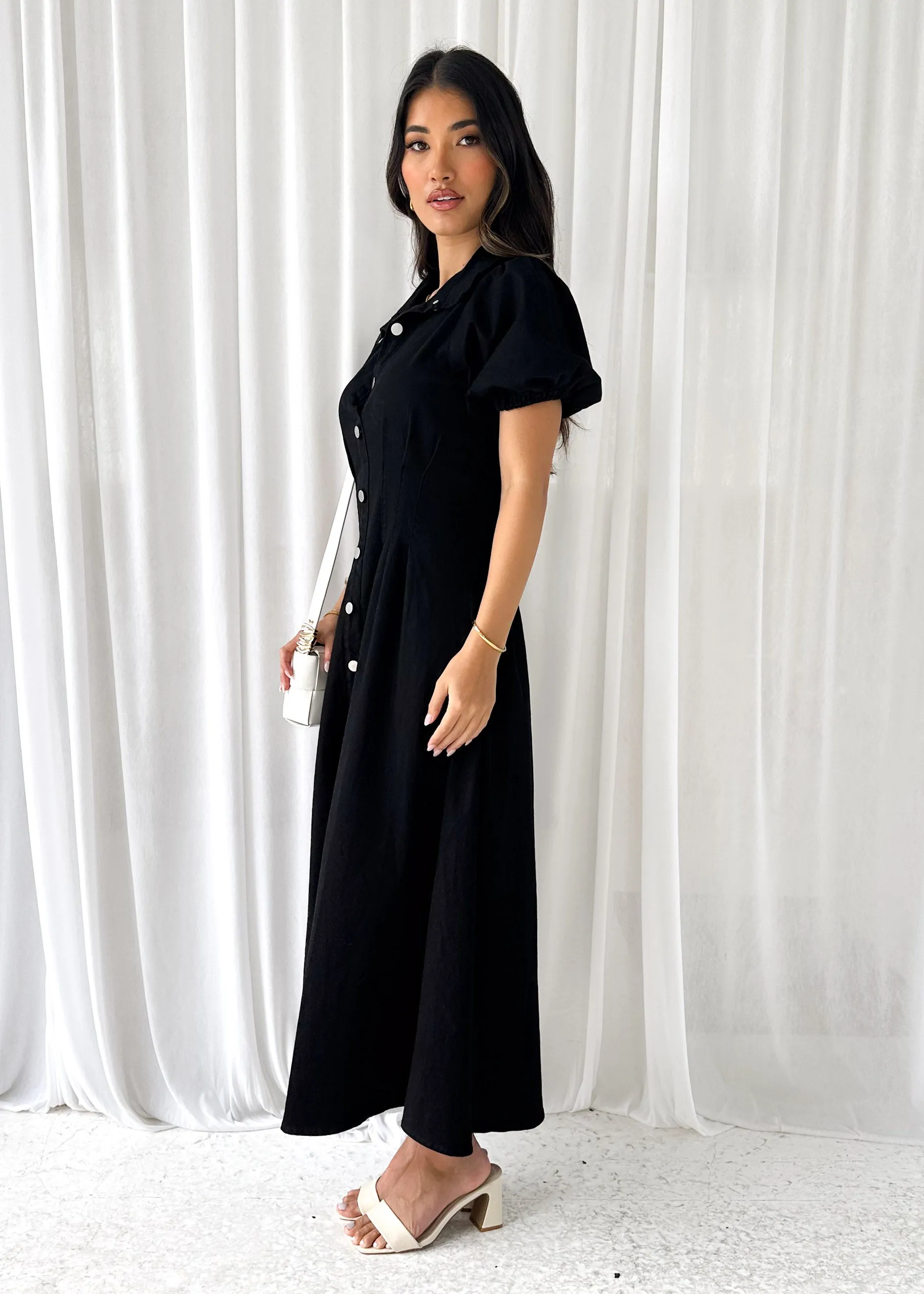 Acer Denim Midi Dress - Black sold by Gingham & Heels product image thumbnail 4