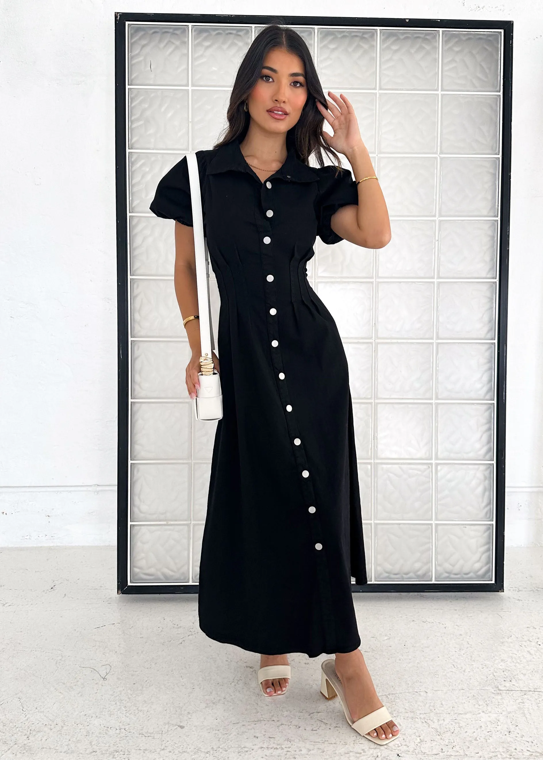Acer Denim Midi Dress - Black sold by Gingham & Heels product image thumbnail 2