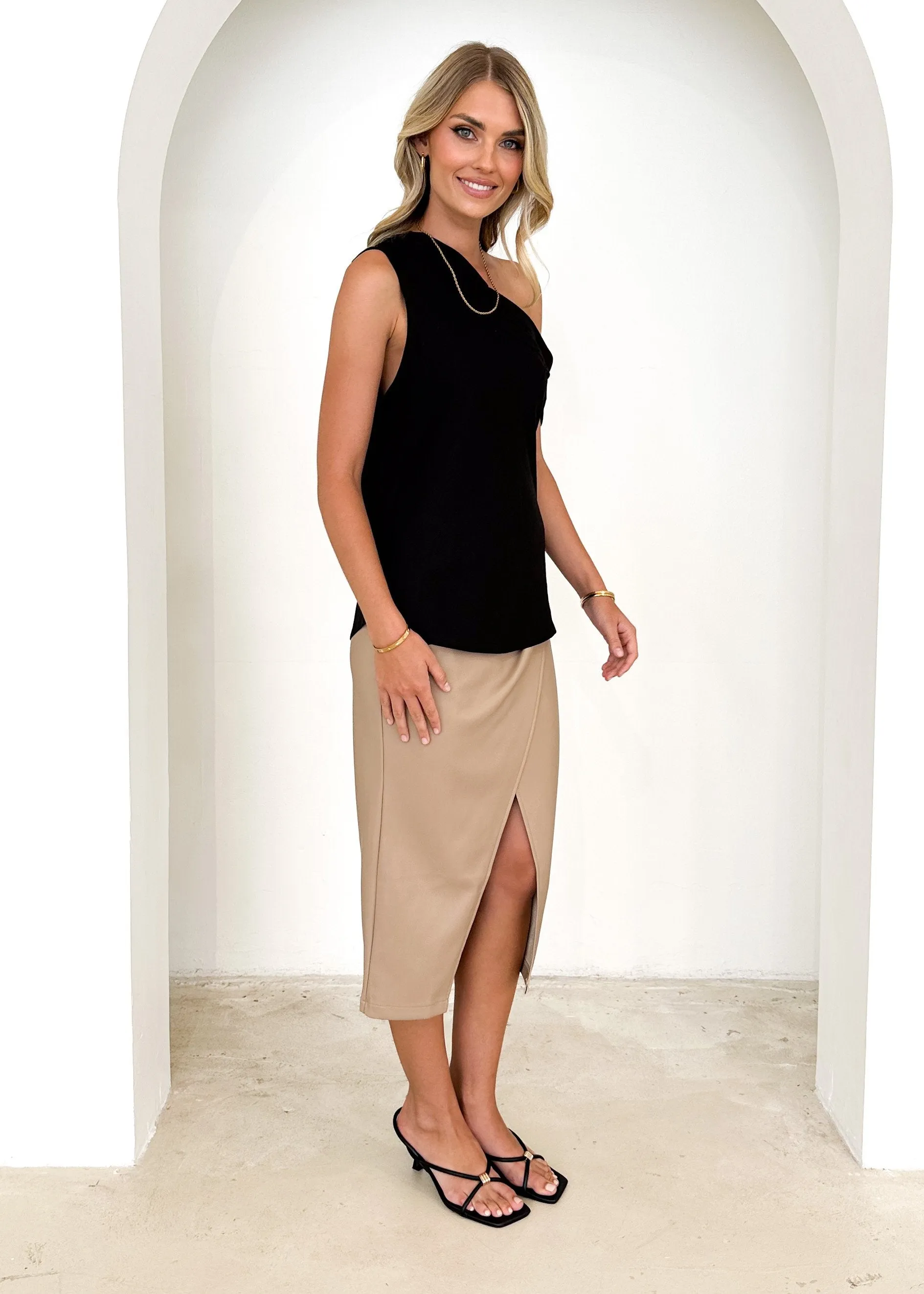 Pianca One Shoulder Top - Black sold by Gingham & Heels product image thumbnail 4