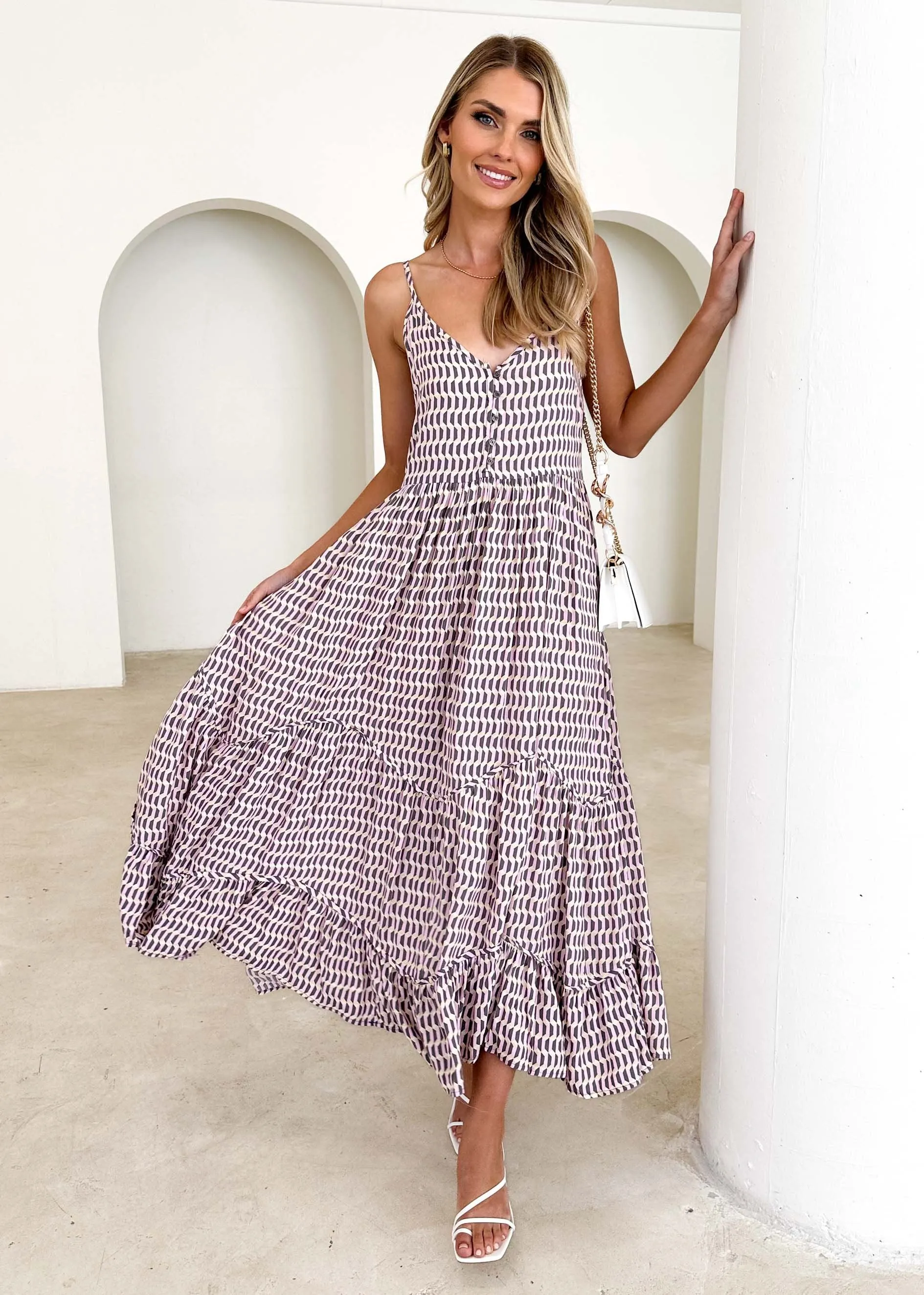 Melina Maxi Dress - Lilac Addison sold by Gingham & Heels