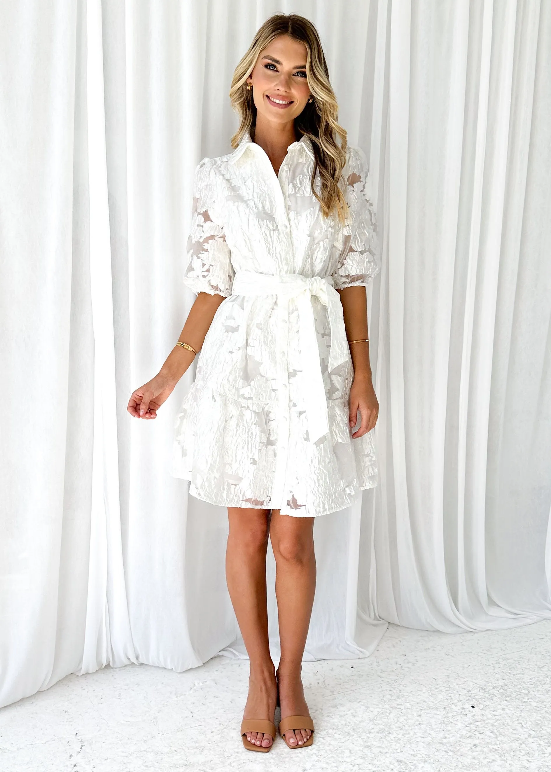 Glazer Dress - Off White sold by Gingham & Heels product image thumbnail 3