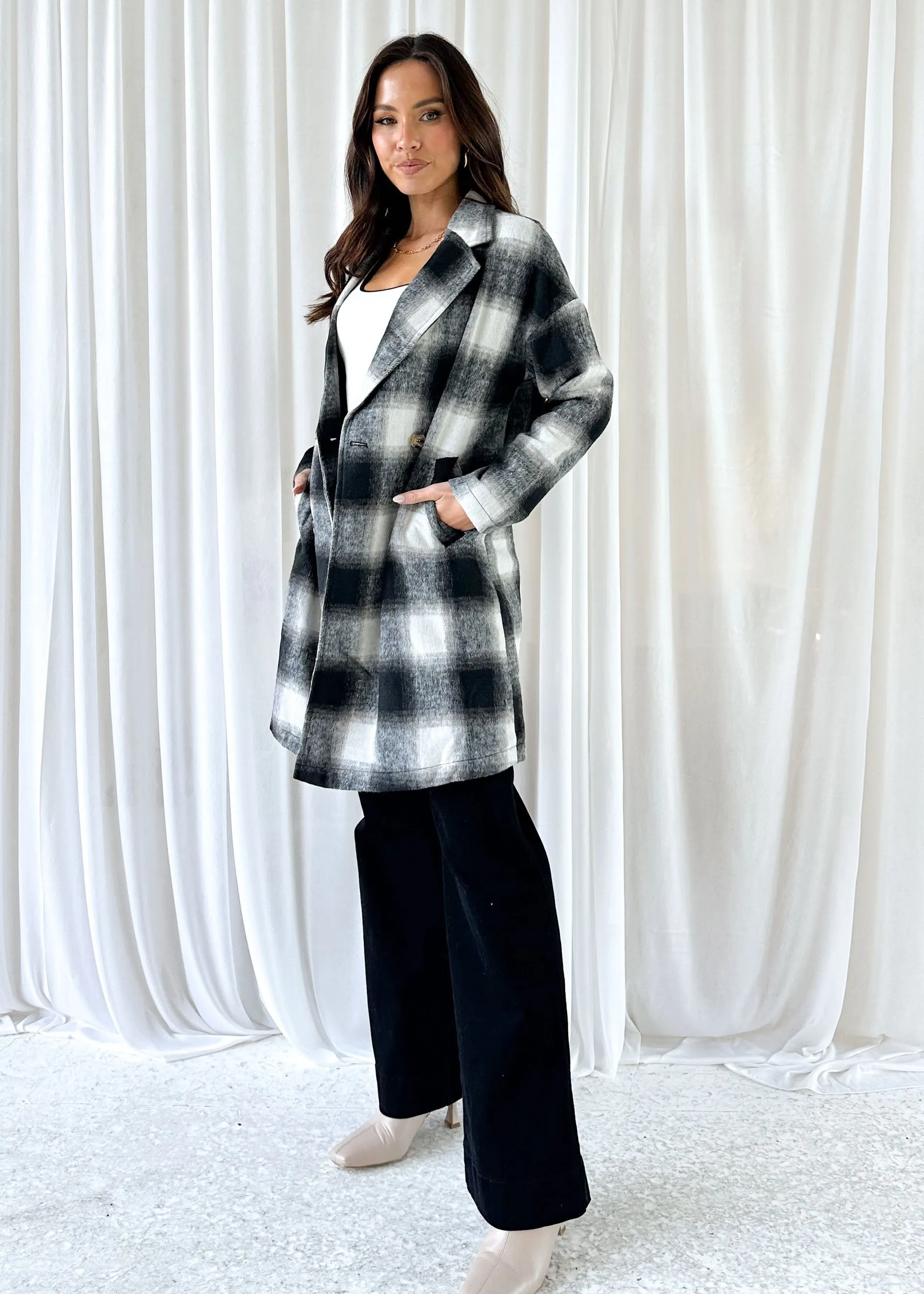 Cameron Coat - Black Check sold by Gingham & Heels product image thumbnail 5
