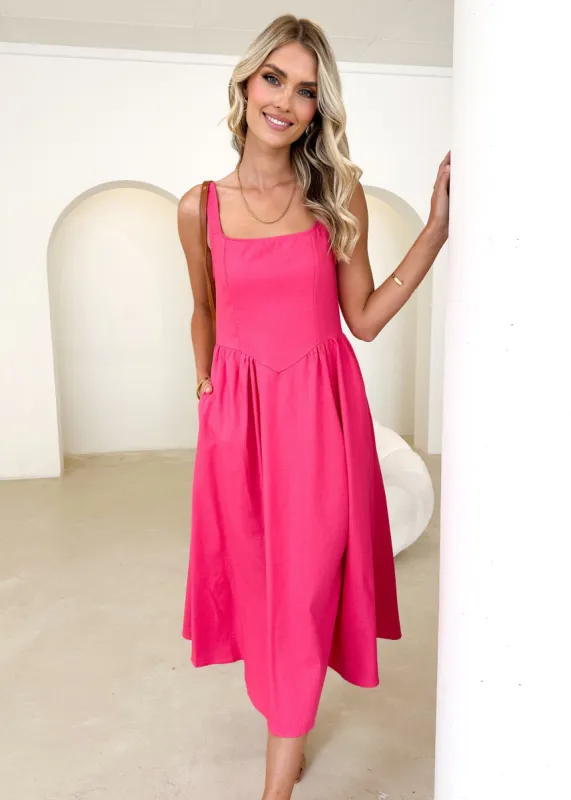 Bayso Maxi Dress - Hot Pink sold by Gingham & Heels