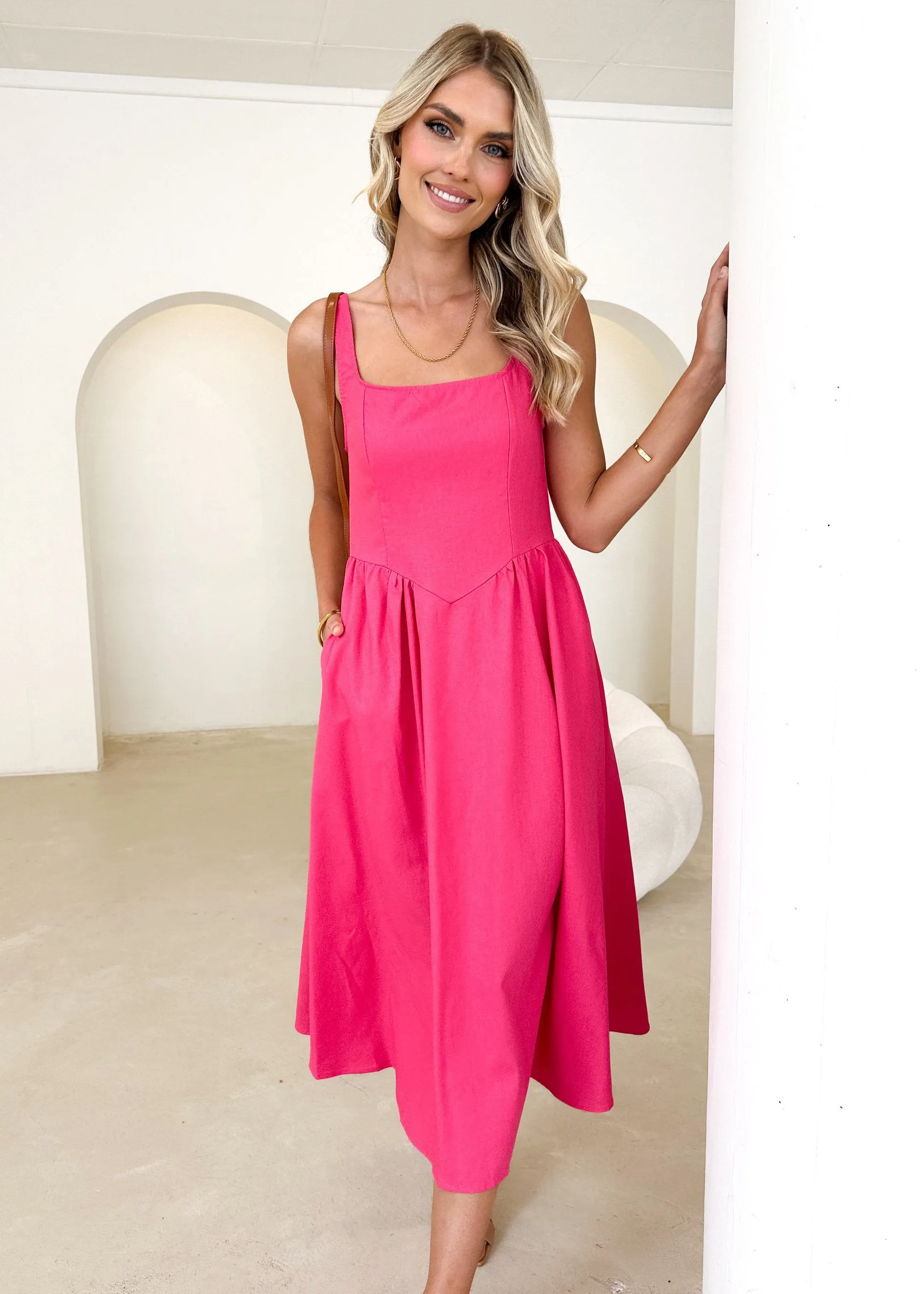 Bayso Maxi Dress - Hot Pink sold by Gingham & Heels