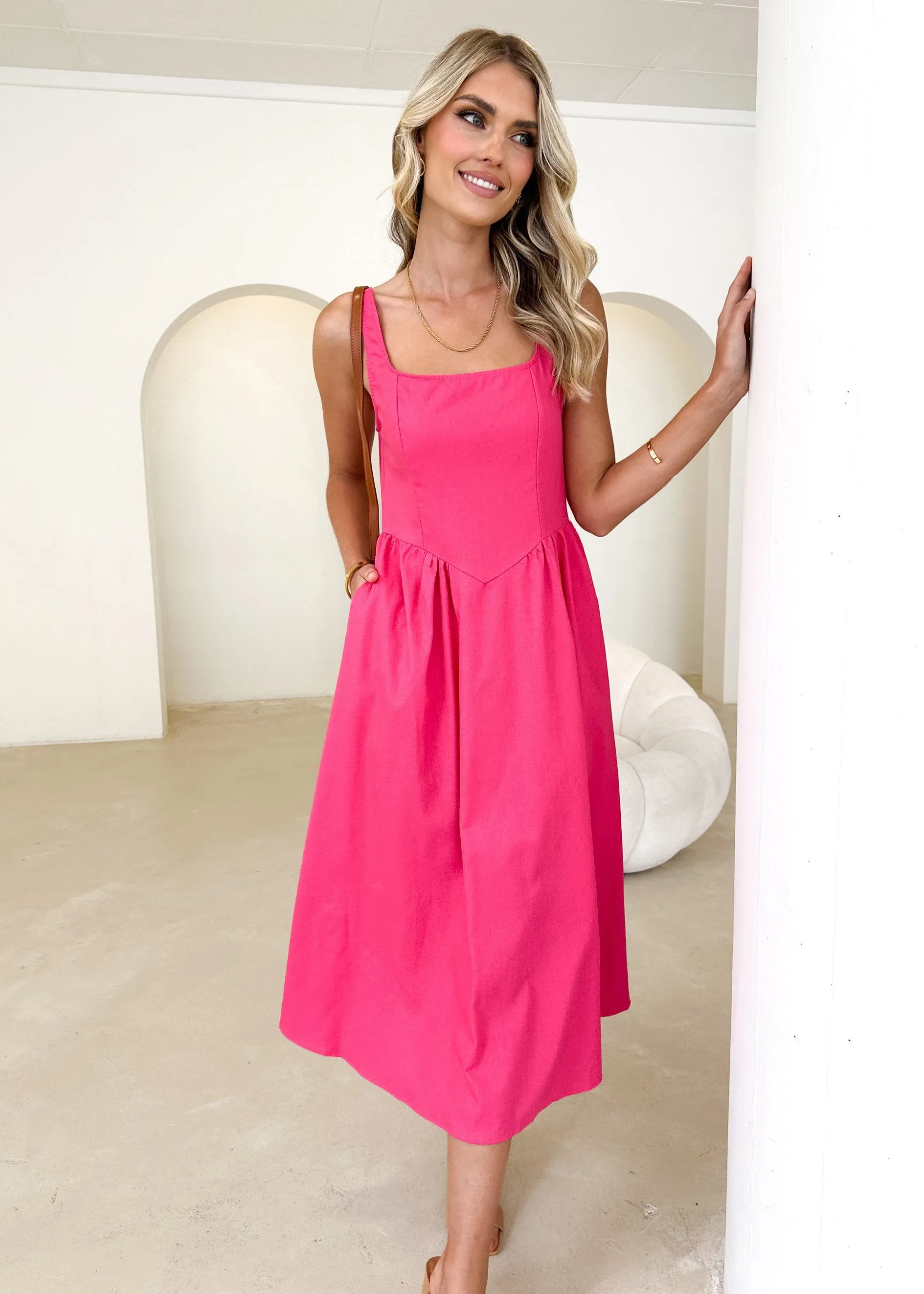 Bayso Maxi Dress - Hot Pink sold by Gingham & Heels product image thumbnail 2