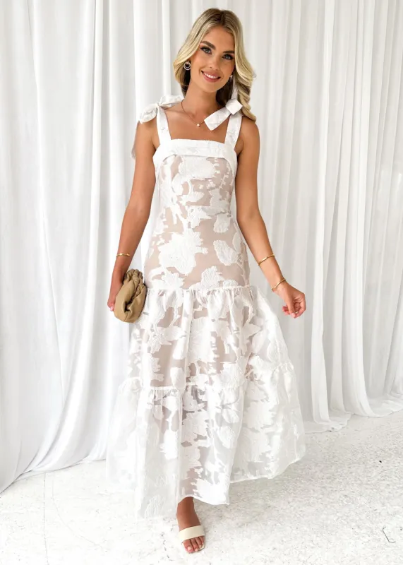 Romly Maxi Dress - Off White sold by Gingham & Heels