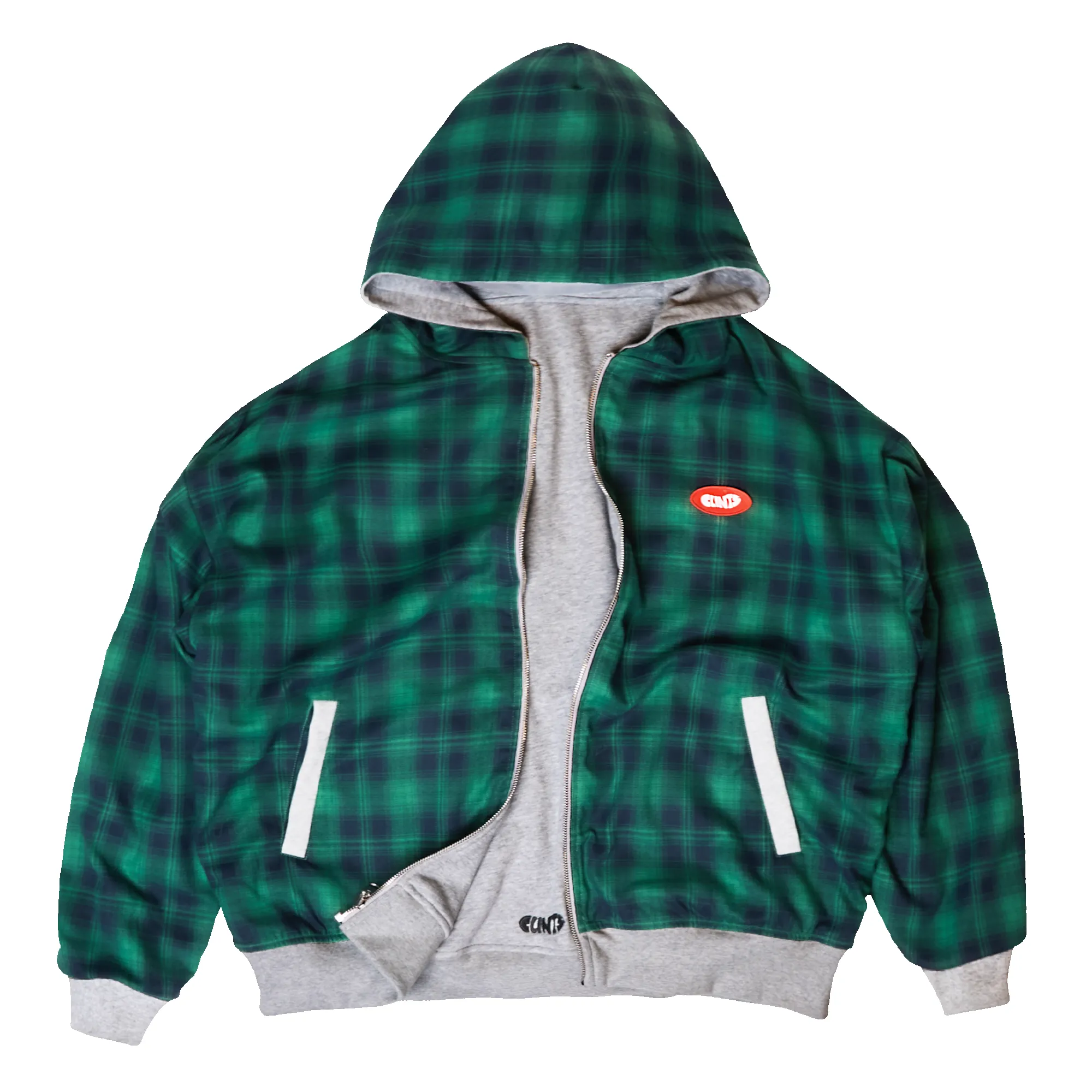 Reversible Plaid hoodie - Grey/Green sold by Clints product image thumbnail 2