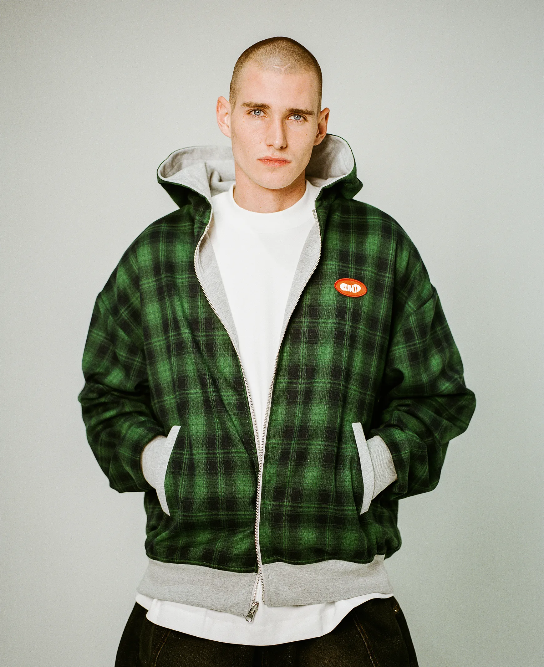 Reversible Plaid hoodie - Grey/Green sold by Clints product image thumbnail 3