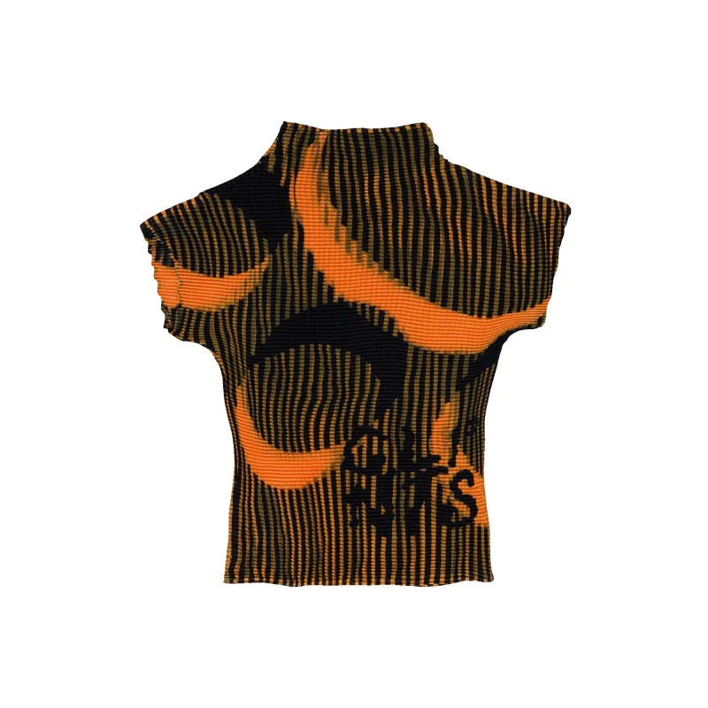Pleated Crop Top - Orange made by Clints