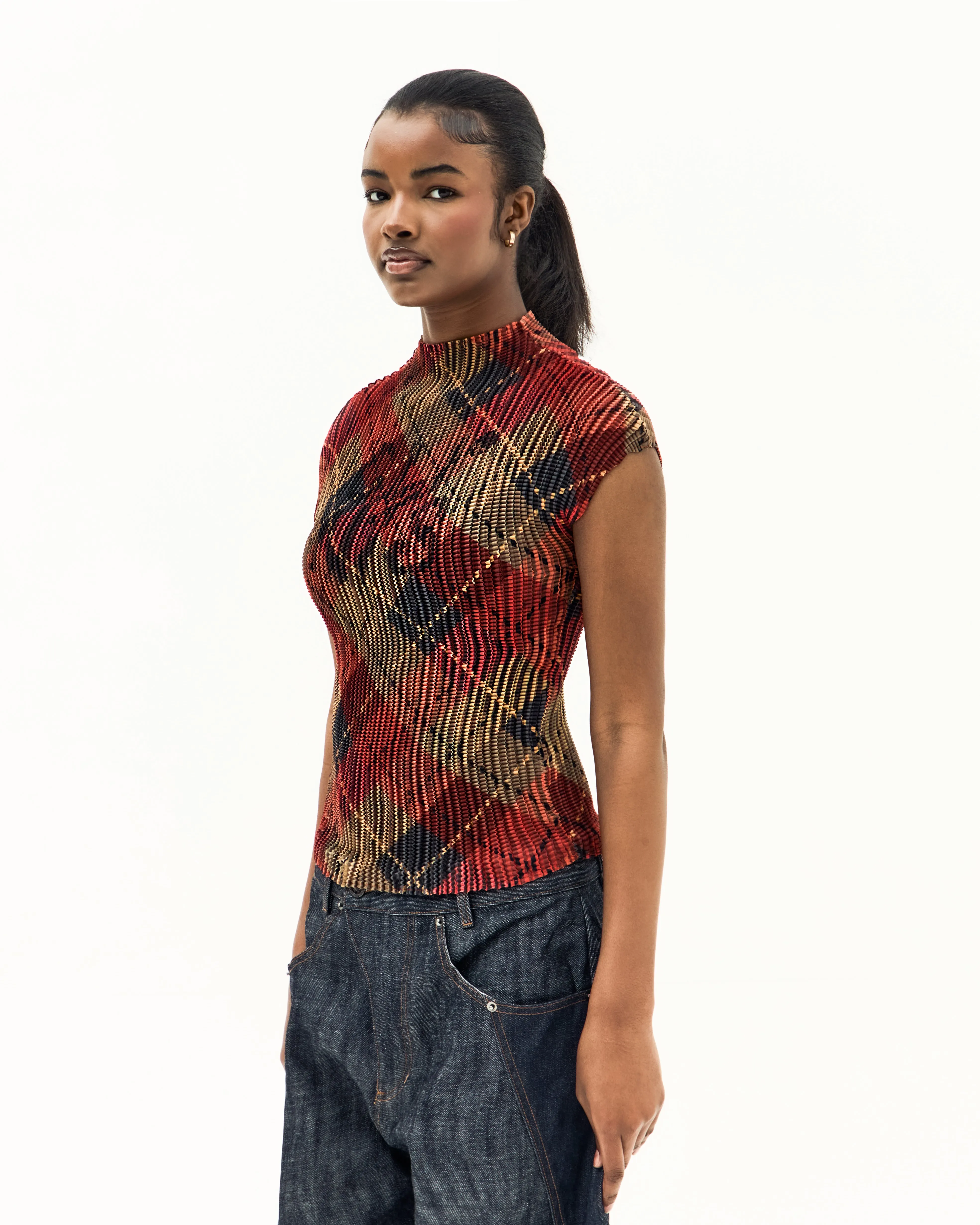 Tartan Pleated Crop Top - Red sold by Clints product image thumbnail 2