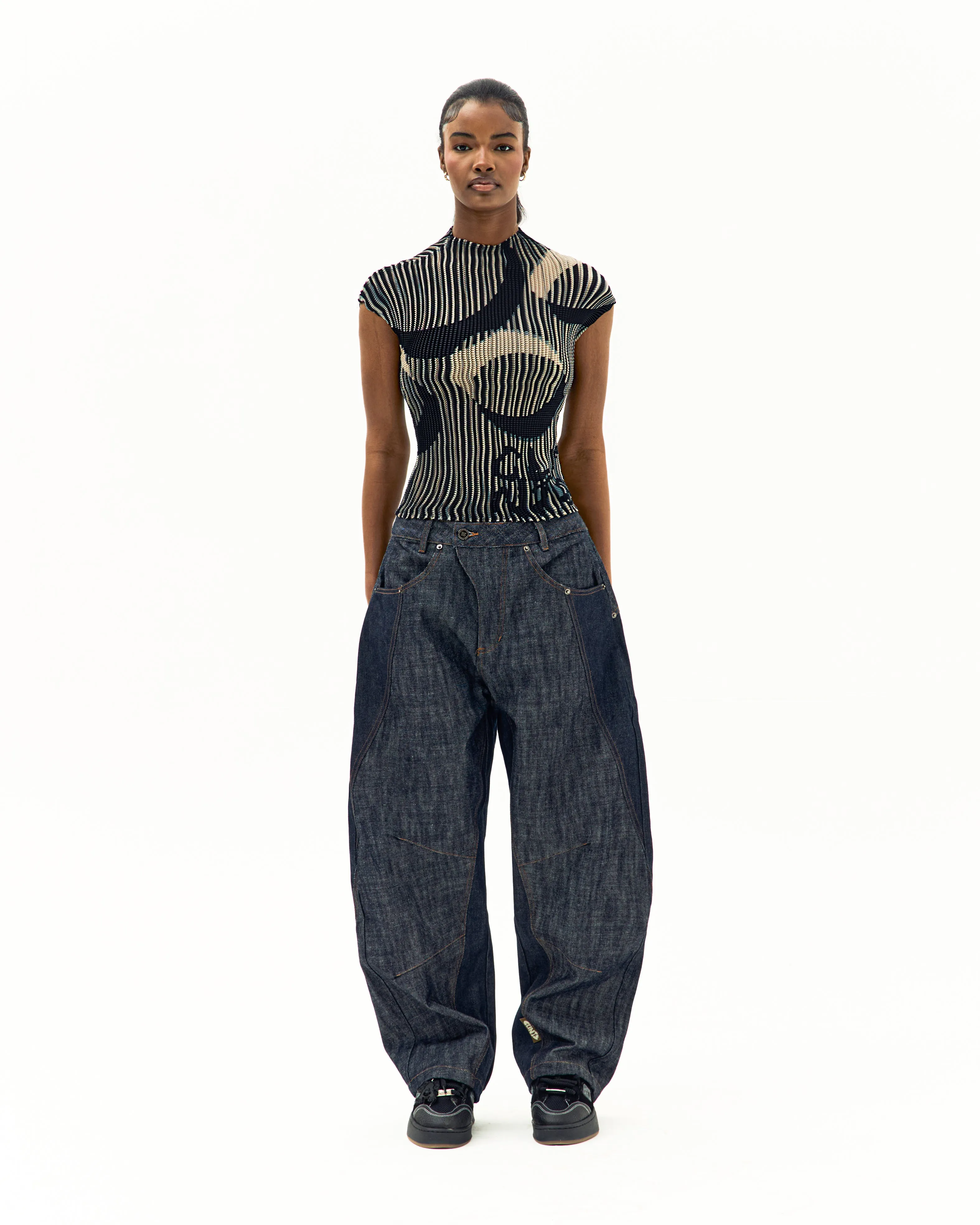 Pleated Crop Top - Black sold by Clints product image thumbnail 2