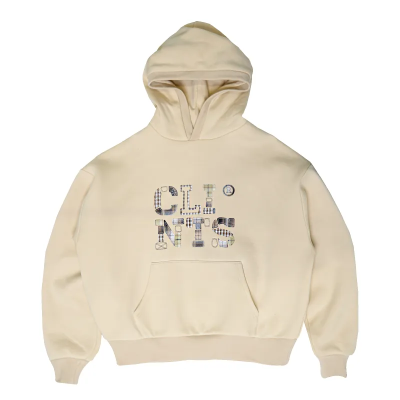 Patch Work Hoodie - Cream made by Clints
