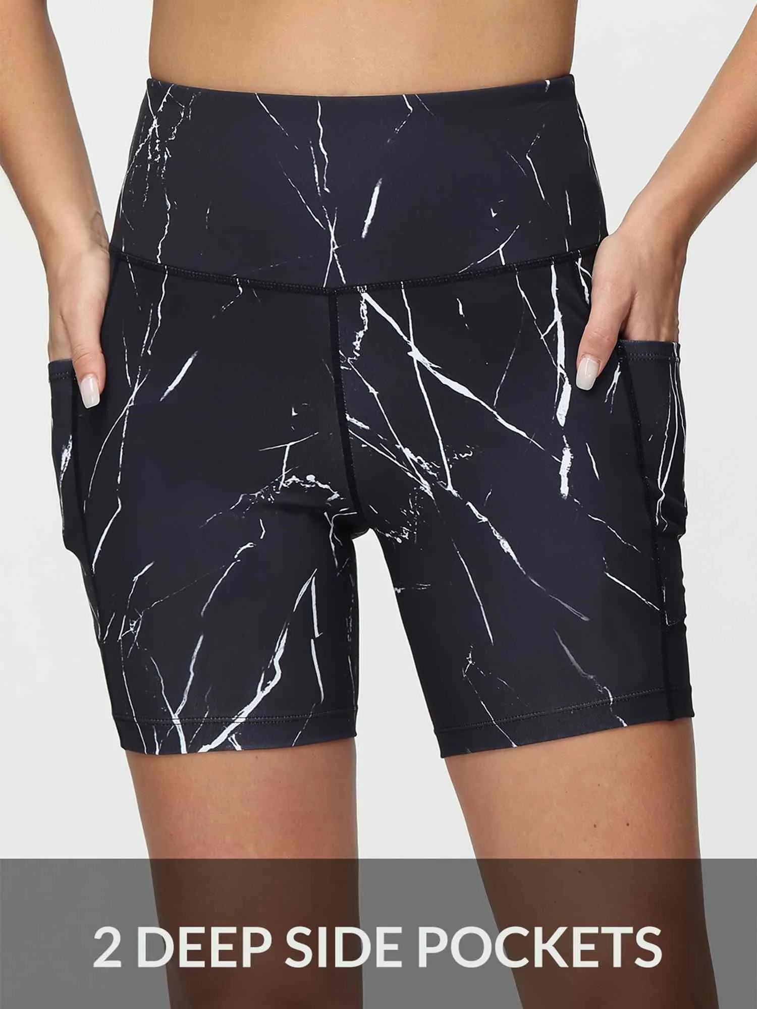 Women's 6" High-Waisted Printed Yoga Shorts sold by Baleaf product image thumbnail 2