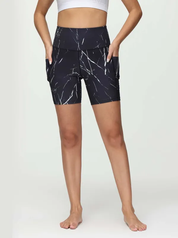 Women's 6" High-Waisted Printed Yoga Shorts sold by Baleaf