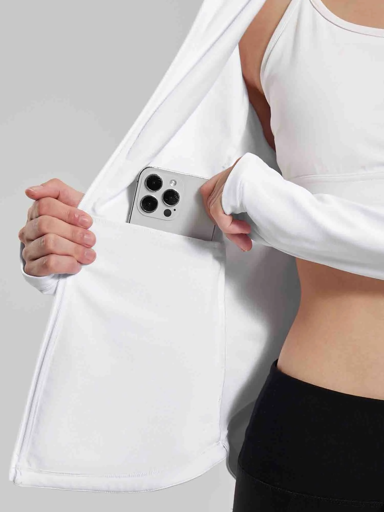 Cycling Crossover Hem Fleece Jacket sold by Baleaf product image thumbnail 2