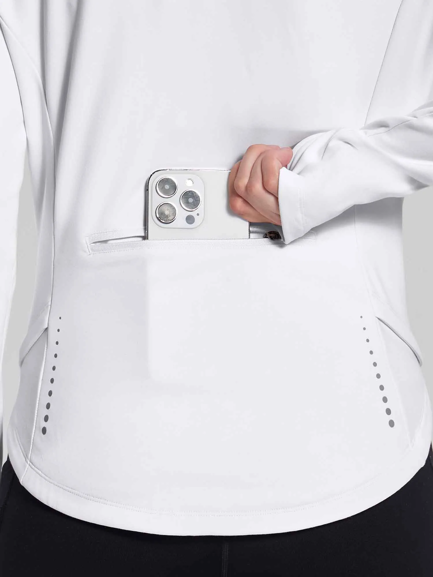 Cycling Crossover Hem Fleece Jacket sold by Baleaf product image thumbnail 3