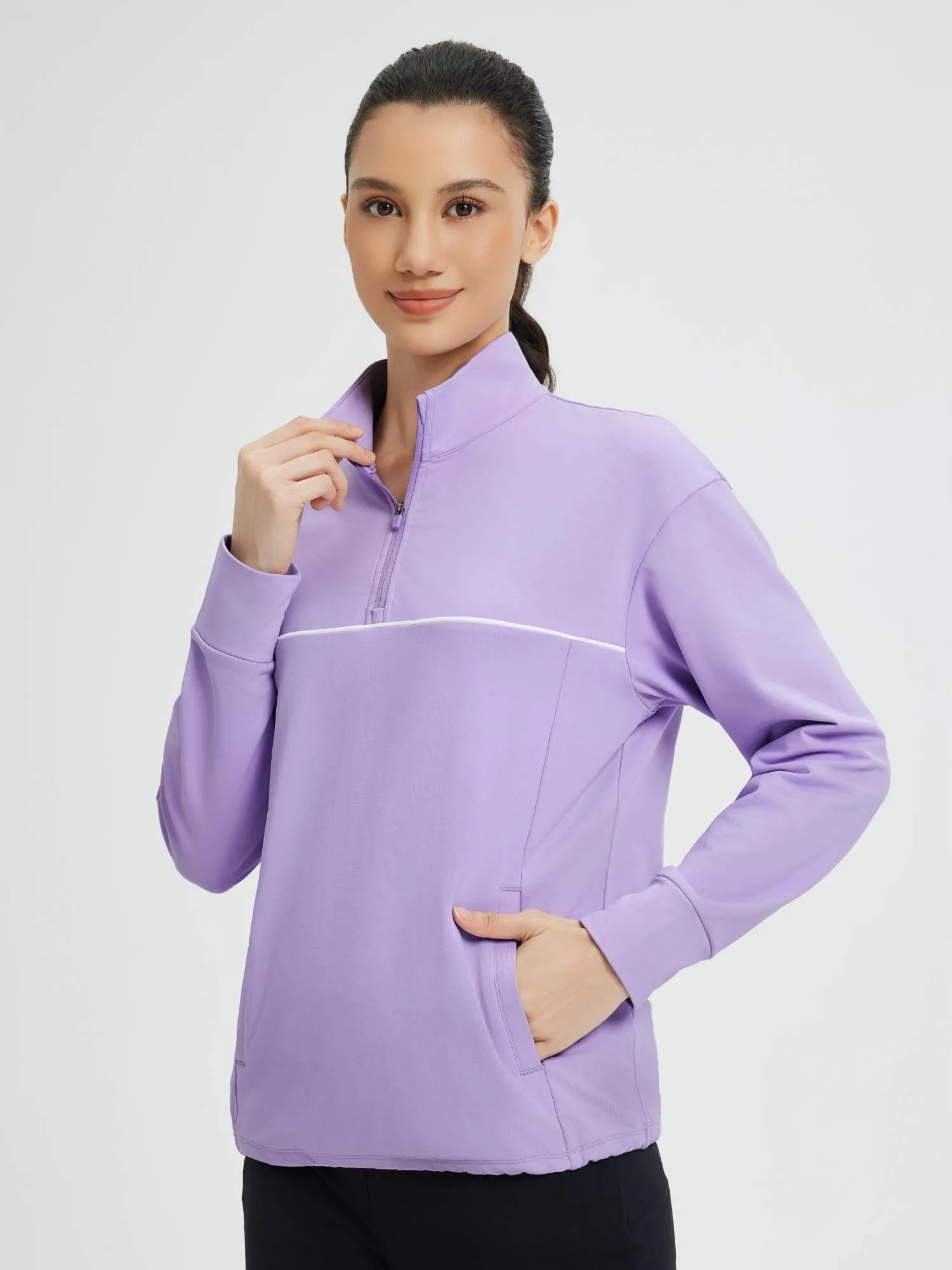 Women's Golf Loose Half-Zip Fleece Pullover sold by Baleaf product image thumbnail 5