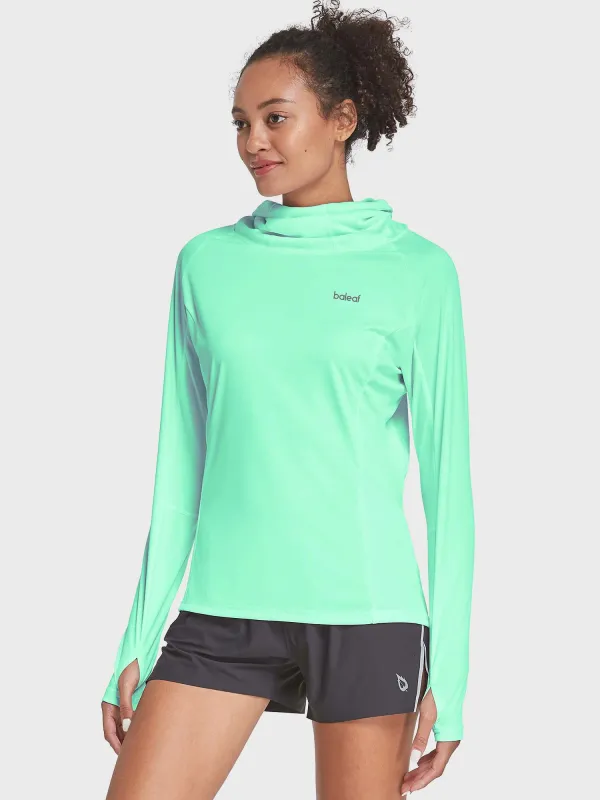 Women's UPF 50+ Hiking Shirt With Face Cover sold by Baleaf